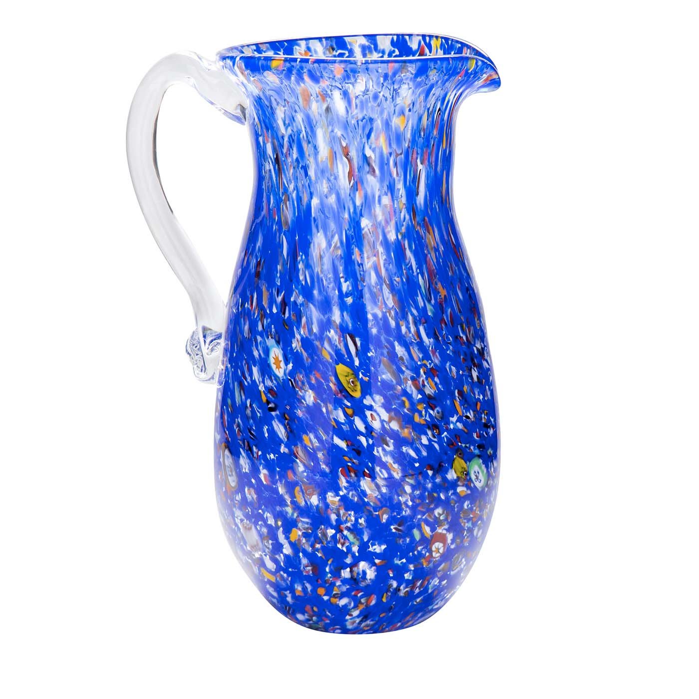 GO.TO Blue Pitcher - Wave Murano Glass by Roberto Beltrami