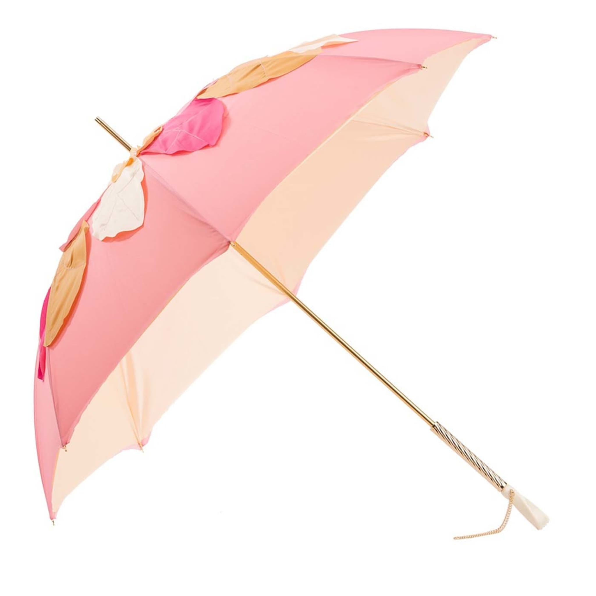 Ombrello floreale rosa con cristalli Swarovski - Vista principale