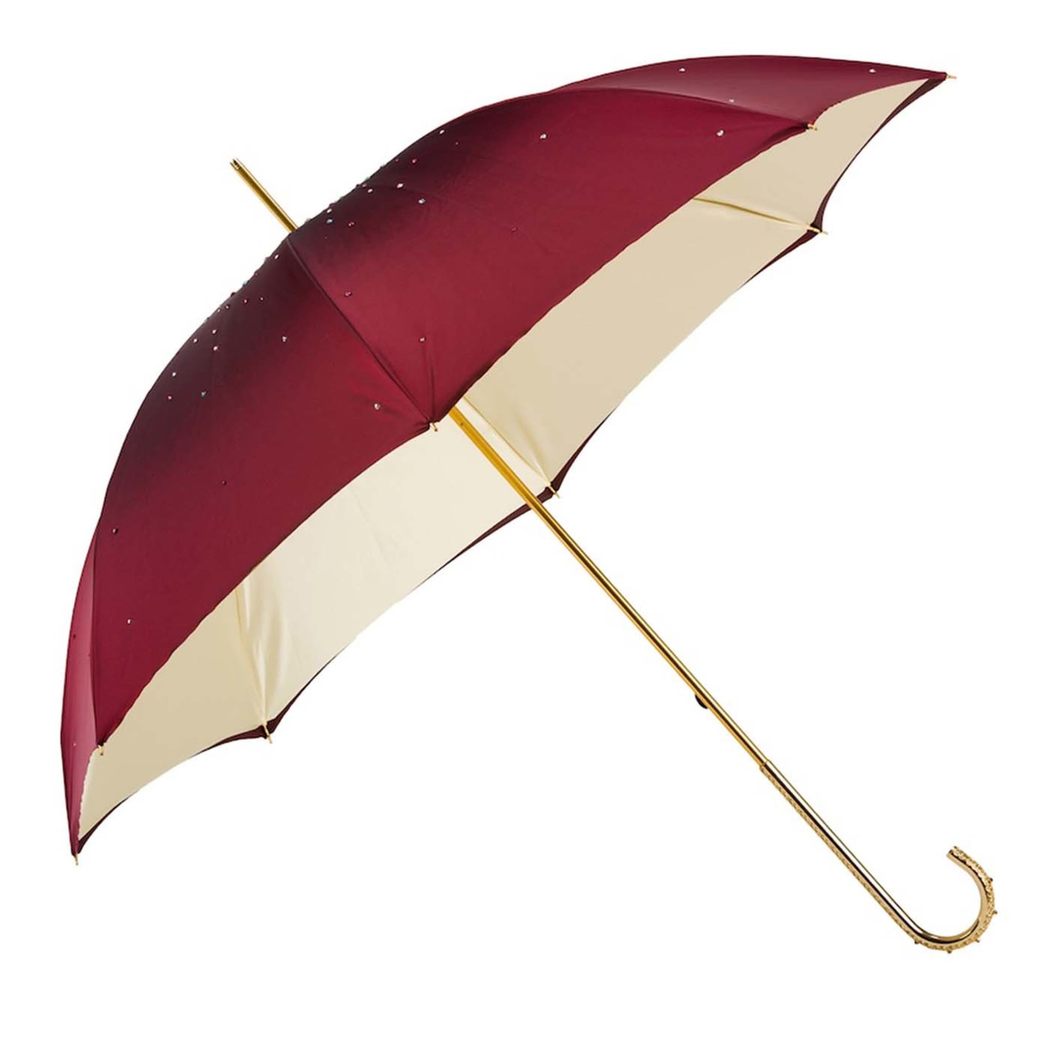 Paraguas de Swarovski® en color burdeos y latón - Vista principal