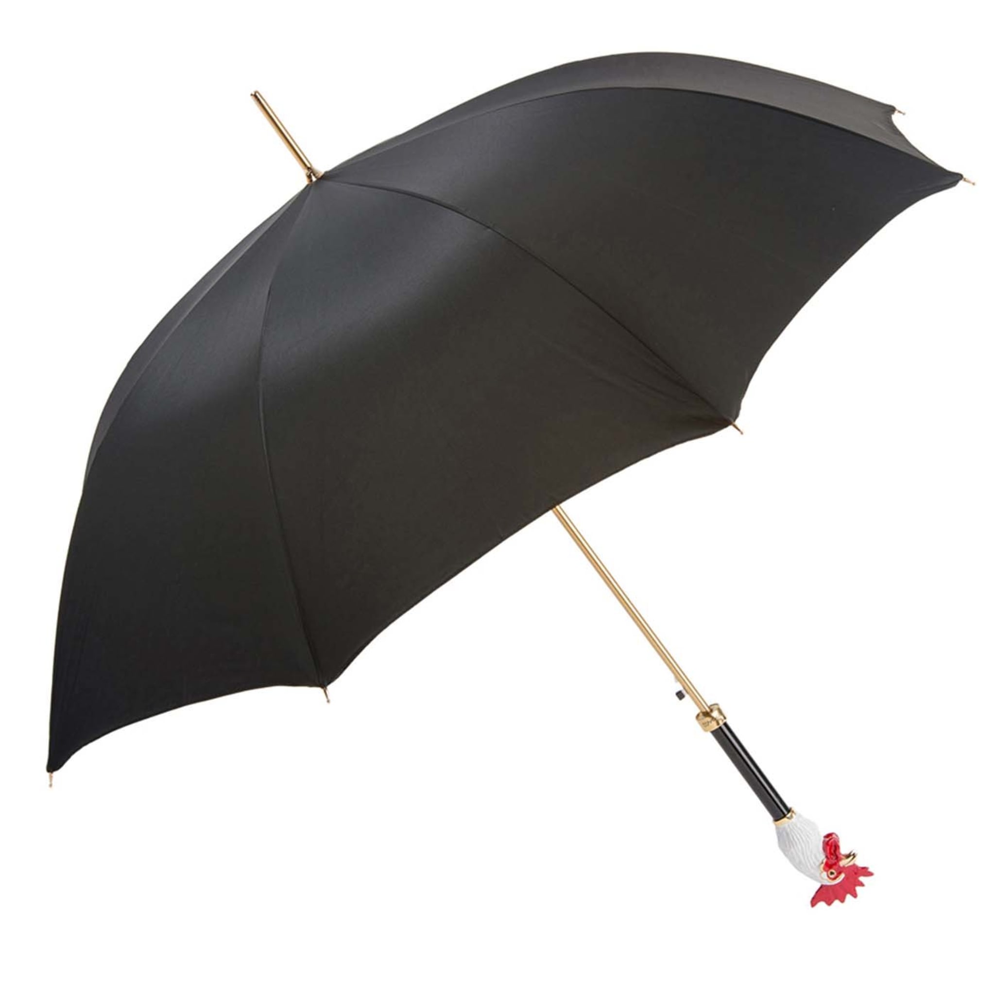 Schwarzer Regenschirm mit Hahnengriff - Hauptansicht