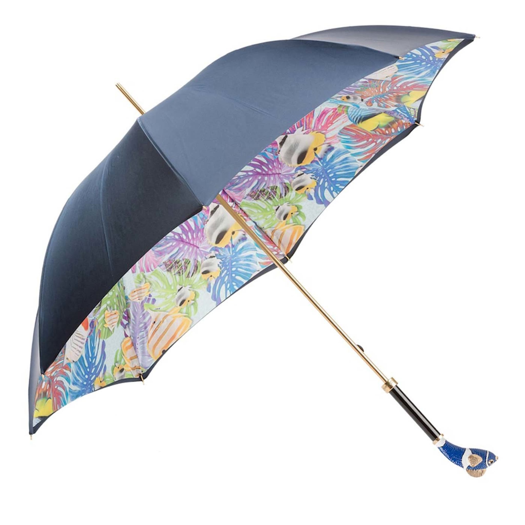 Blauer Regenschirm mit Nemo-Fisch-Griff - Hauptansicht
