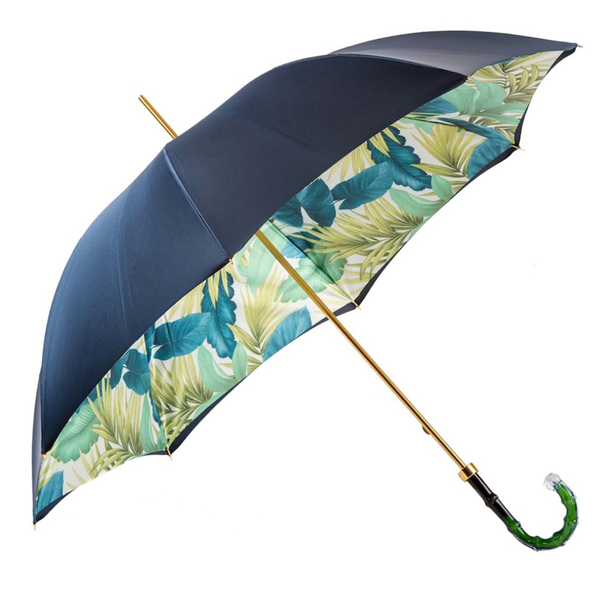 Paraguas tropical con mango de acetato verde - Vista principal