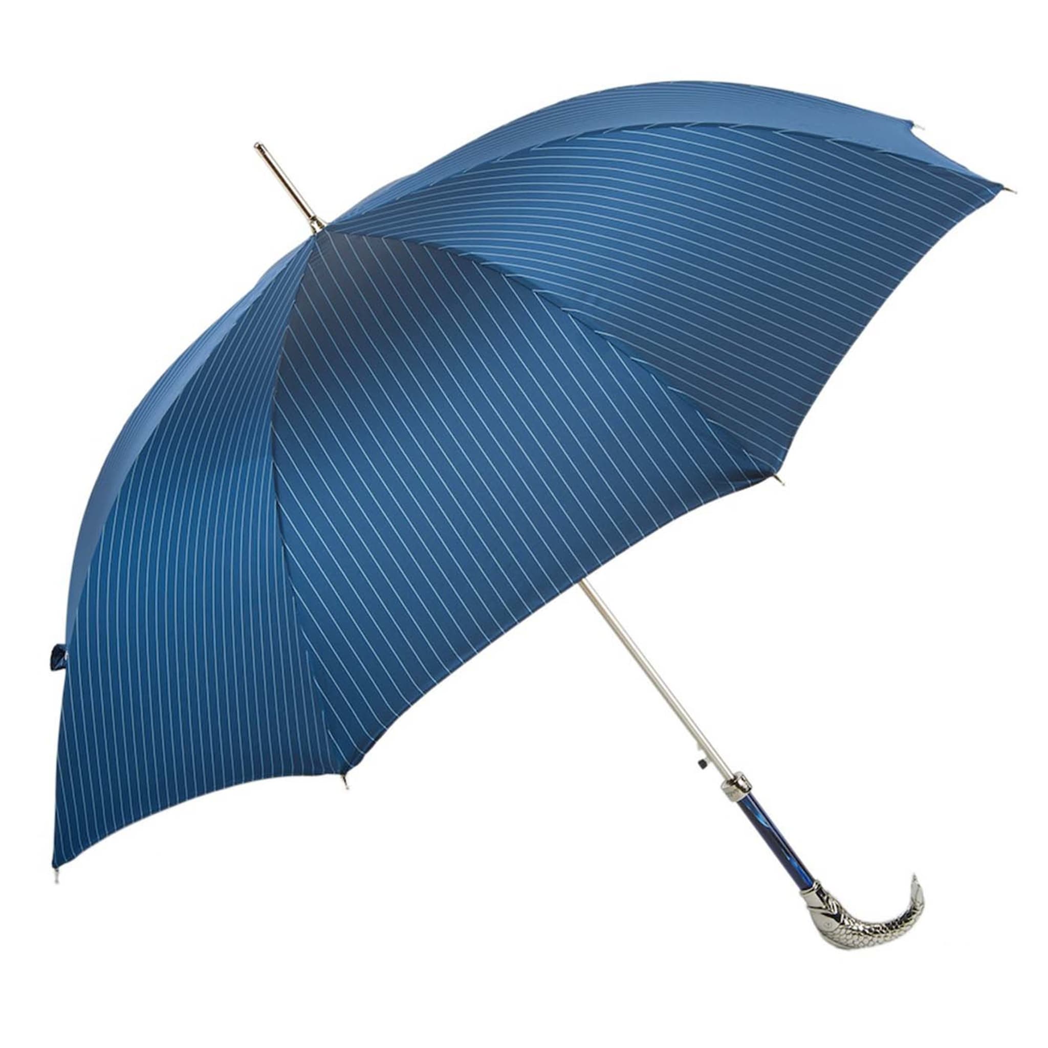 Parapluie bleu avec poignée poisson - Vue principale