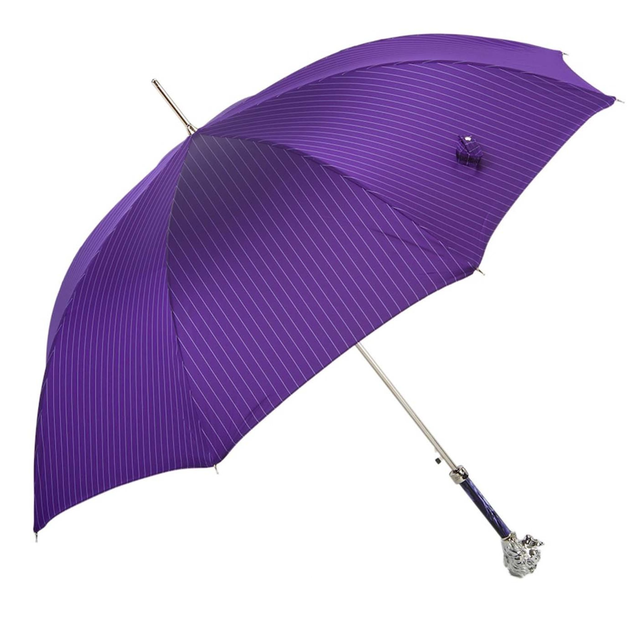 Purple Umbrella with Silver Lion Handle - Main view