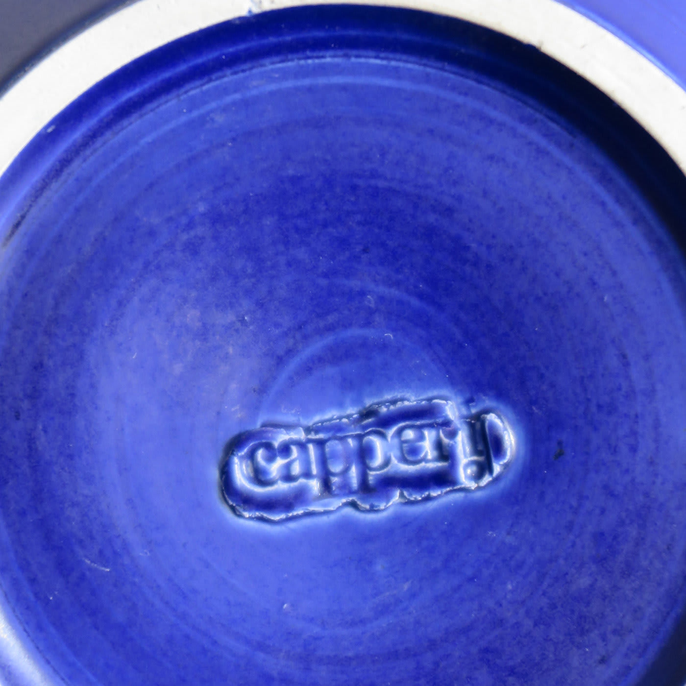 Blue Vase in Wood and Ceramics - Capperidicasa