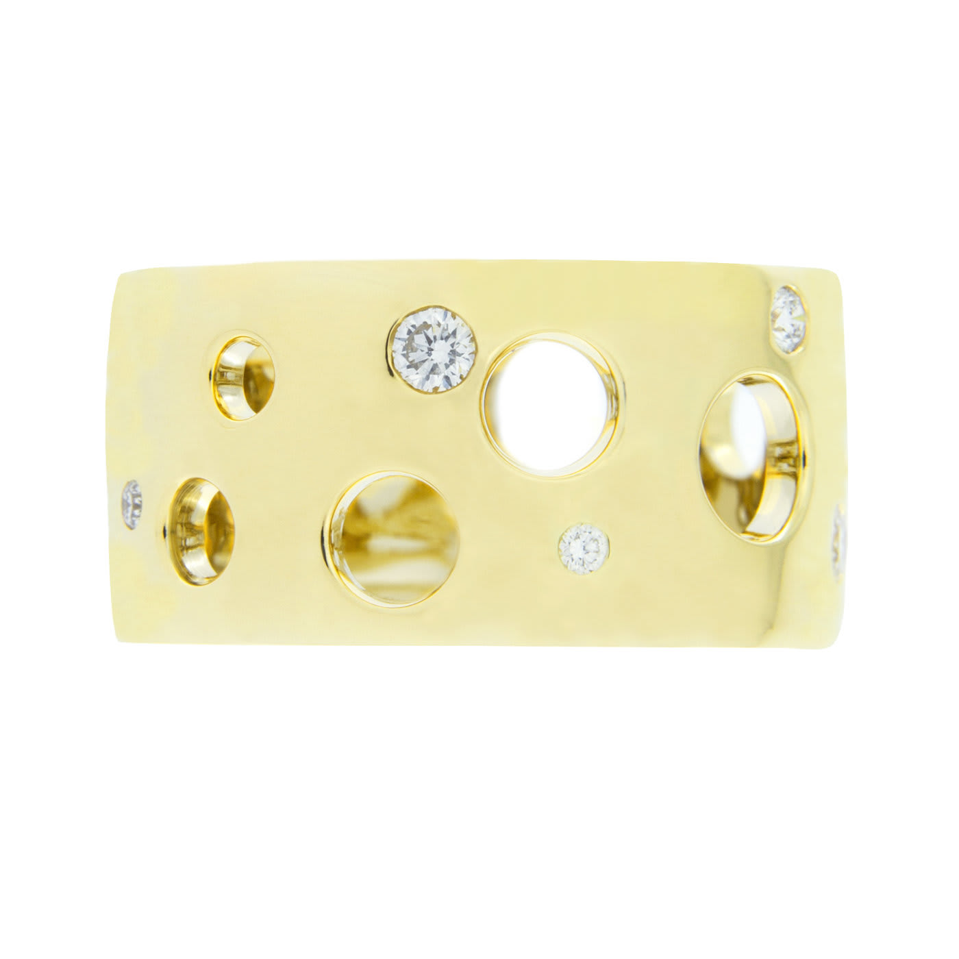 White Diamond 18k Yellow Gold Band - Jona