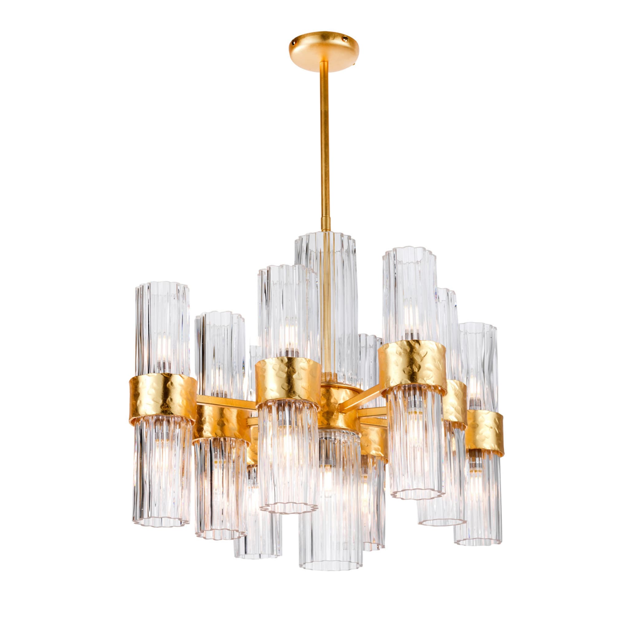 Contemporary Gold Chandelier - Main view