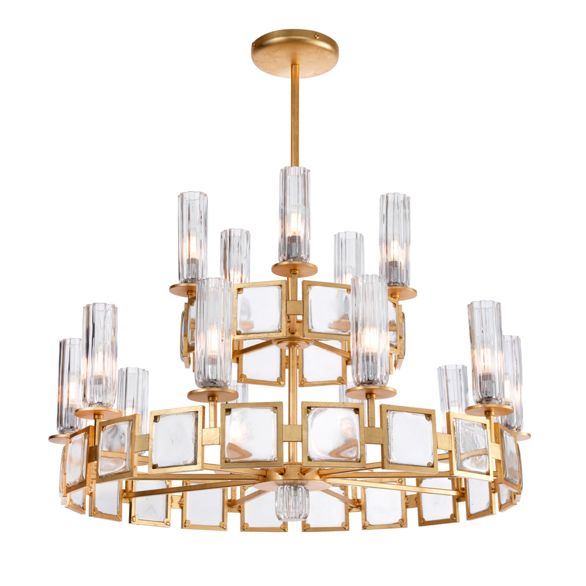 Decorative Tiered Gold Chandelier - Main view