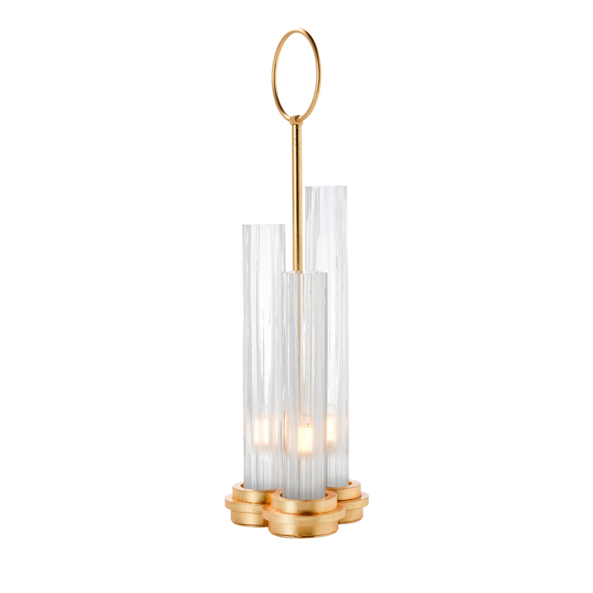 Contemporary 3-diffuser Gold Table Lamp - Main view