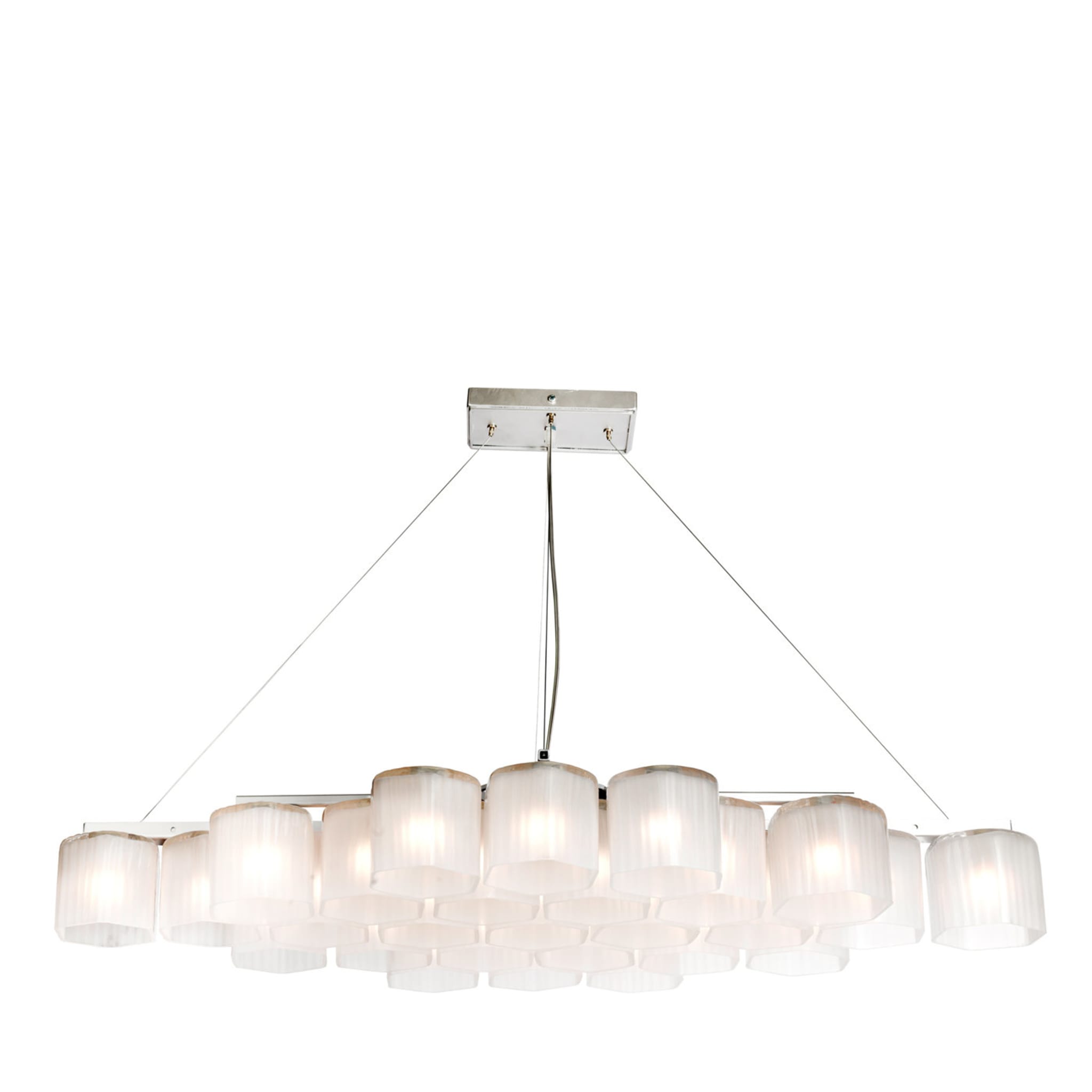 Contemporary Silver Large Chandelier - Main view