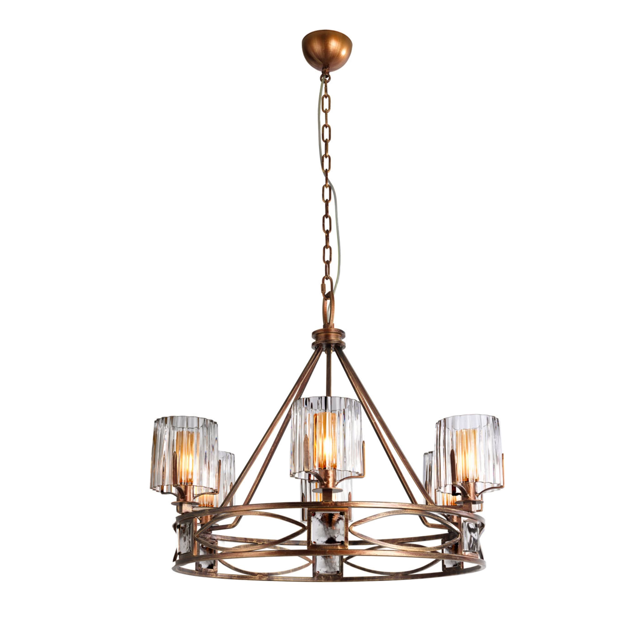 Decorative Bronze and Amber Chandelier - Main view