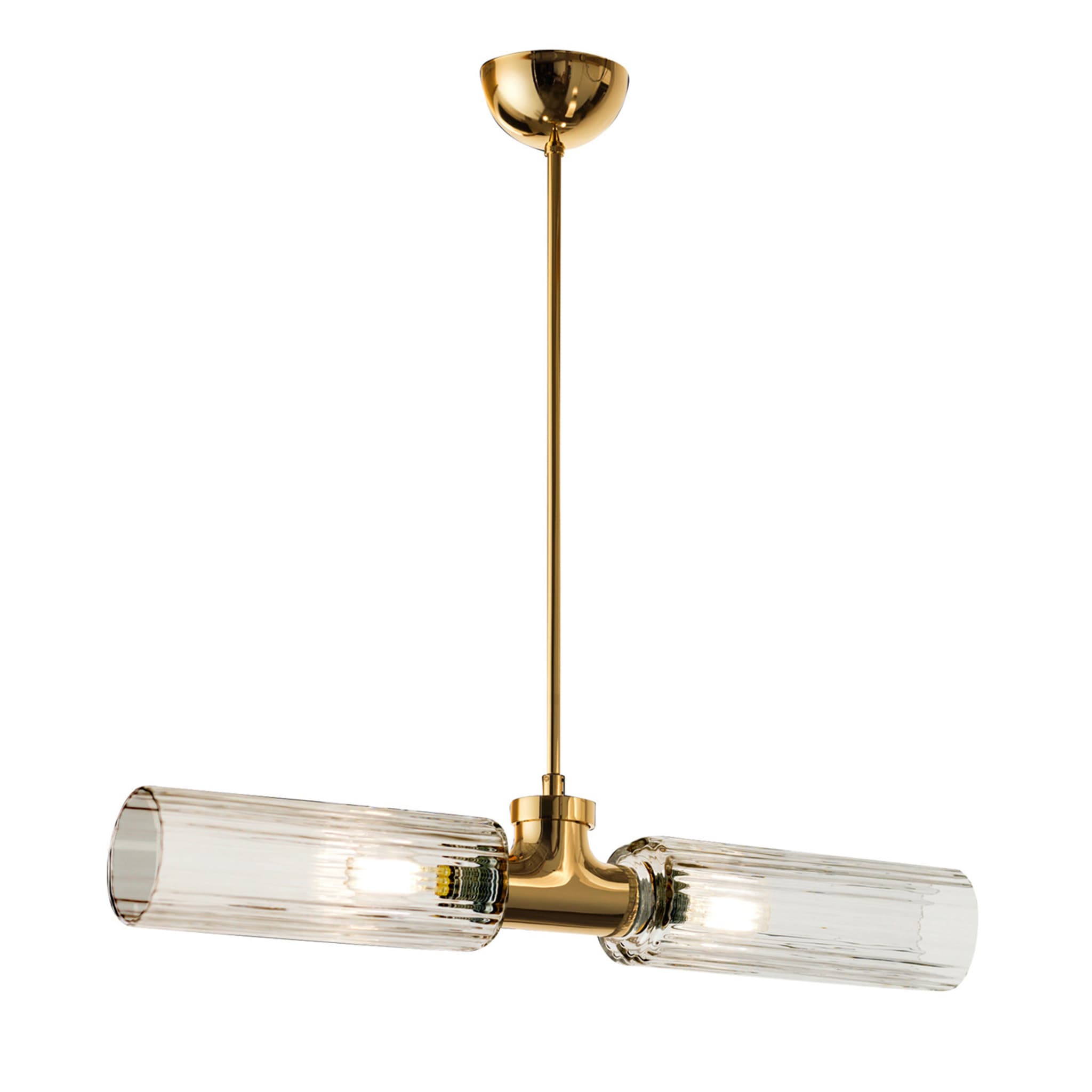 Gold and Clear Glass Pendant Lamp - Main view