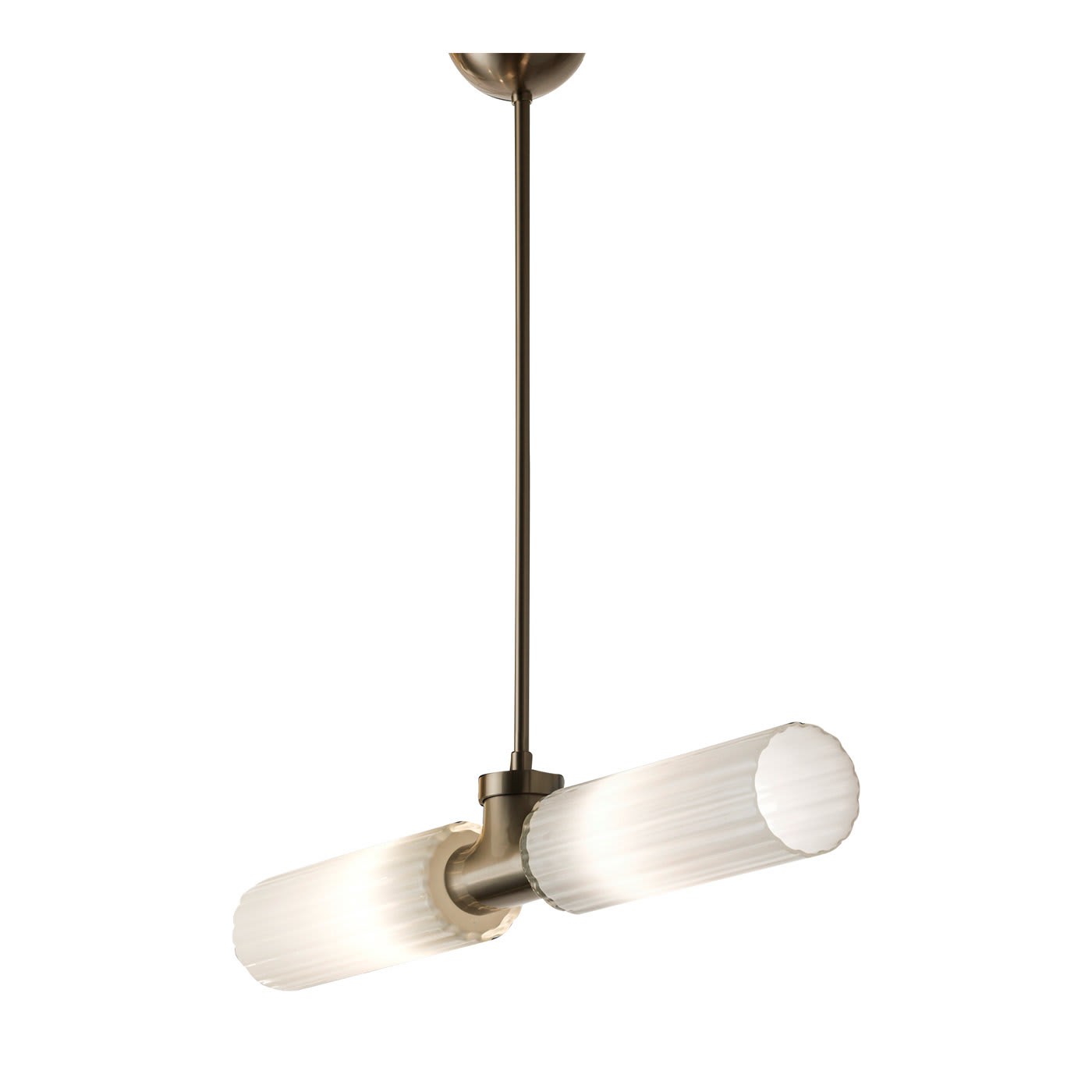Nickel and White Glass Pendant Lamp - Stillux