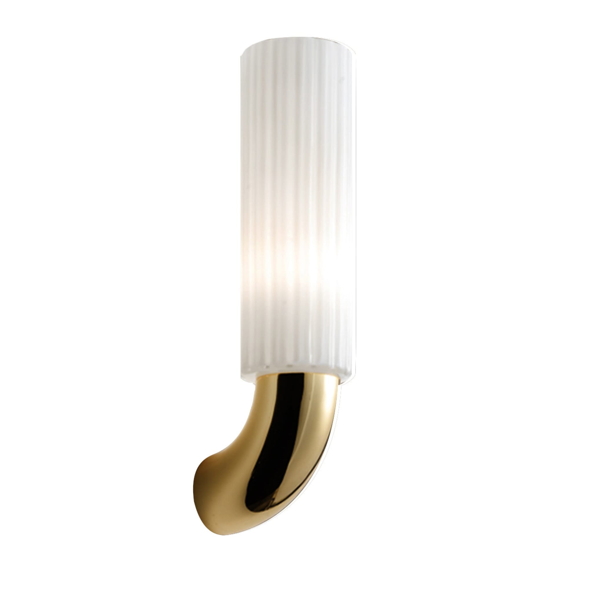 Gold and White Glass Sconce - Main view
