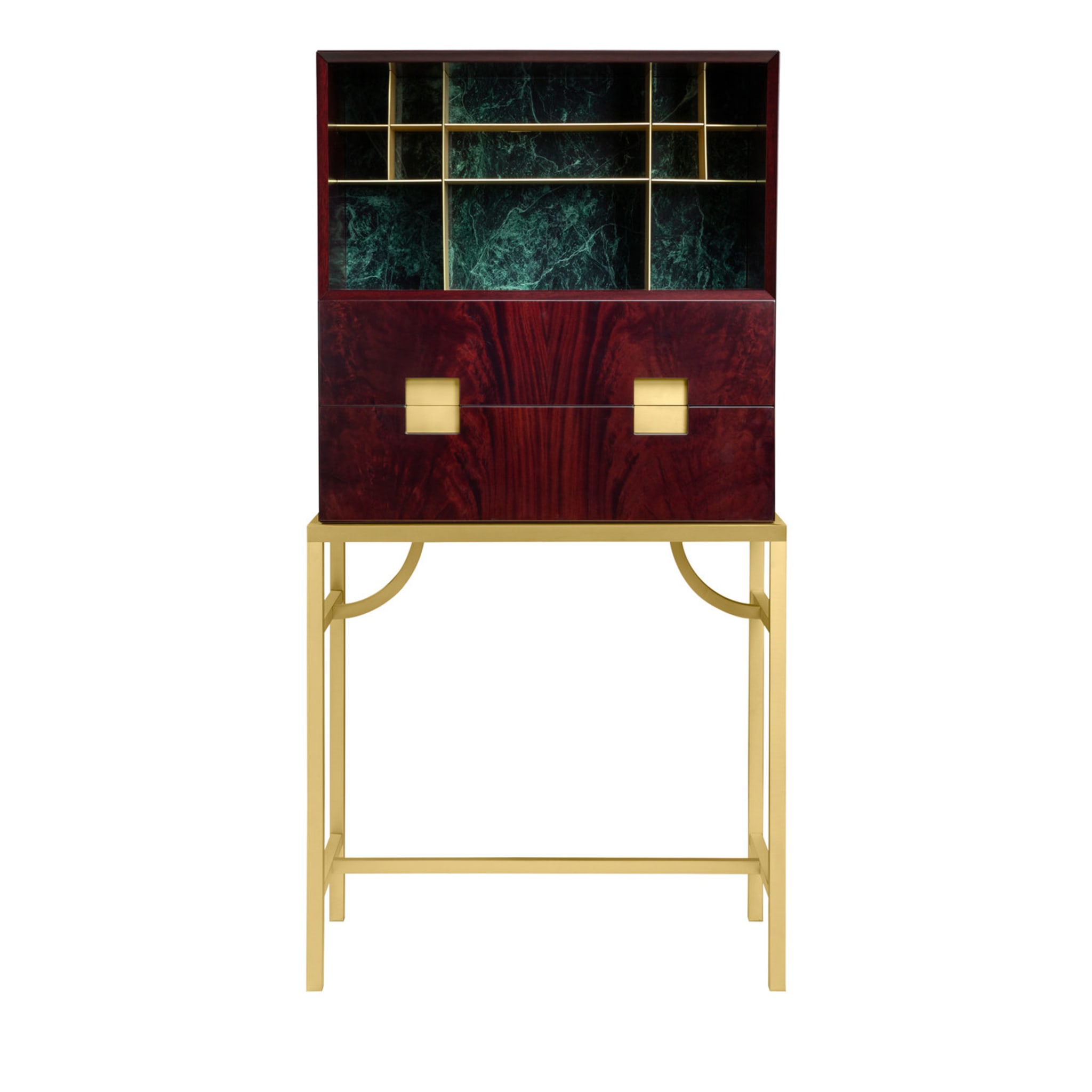 Zuan Mahogany and Verde Alpi Marble Bar Cabinet by Paolo Rizzatto - Main view