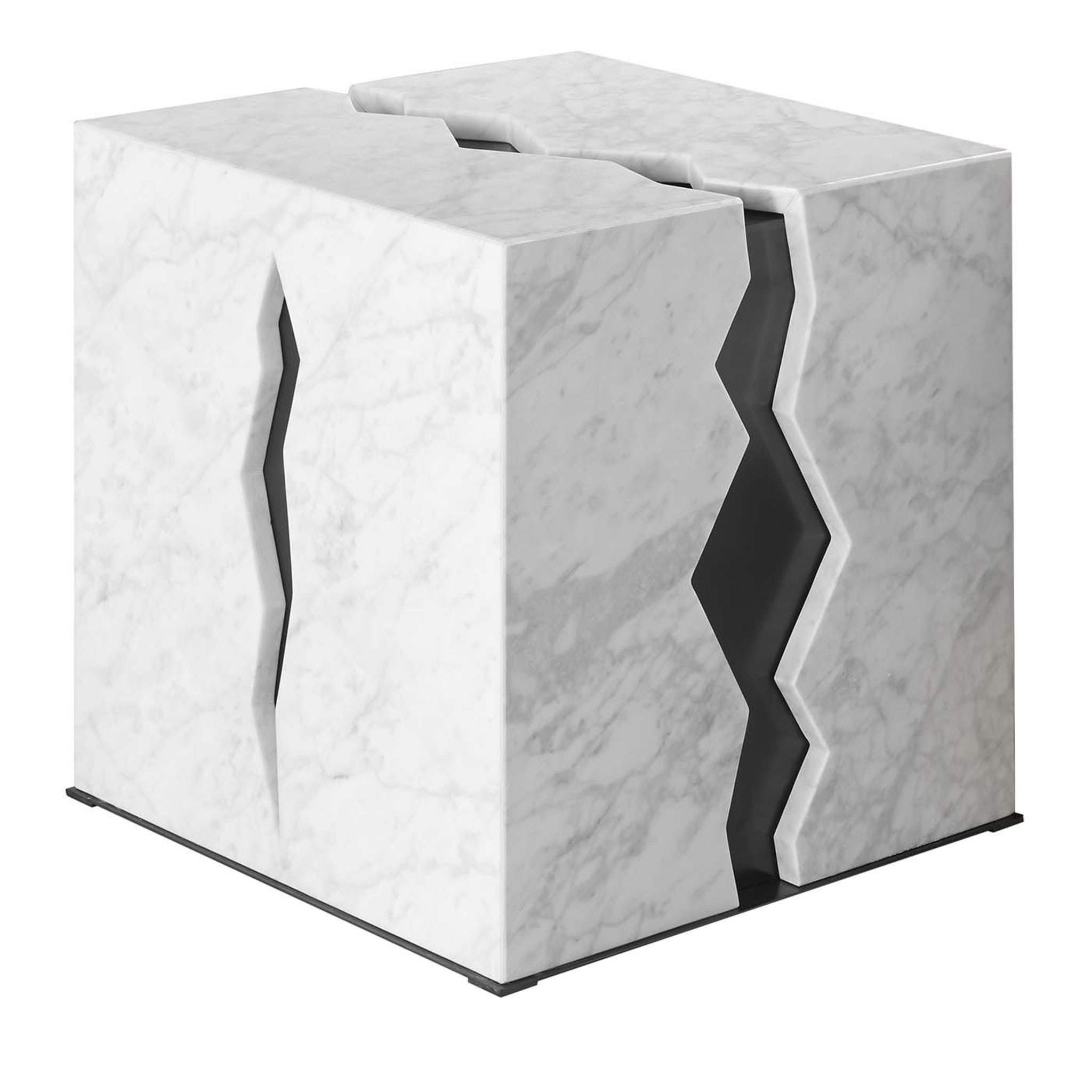 Mesa de centro Crepa de mármol blanco de Carrara - Vista principal