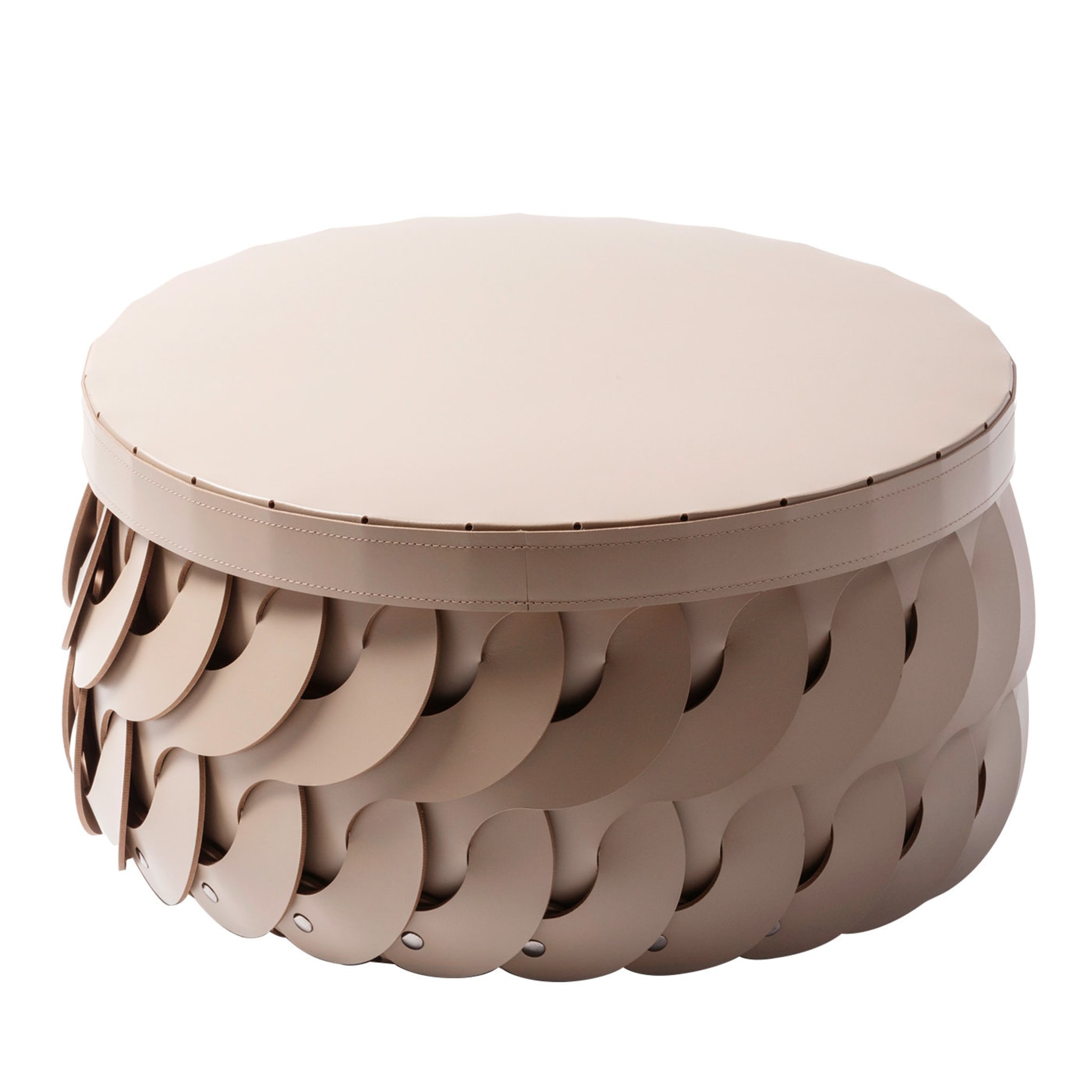 Alicante Round Taupe Basket with Lid - Main view