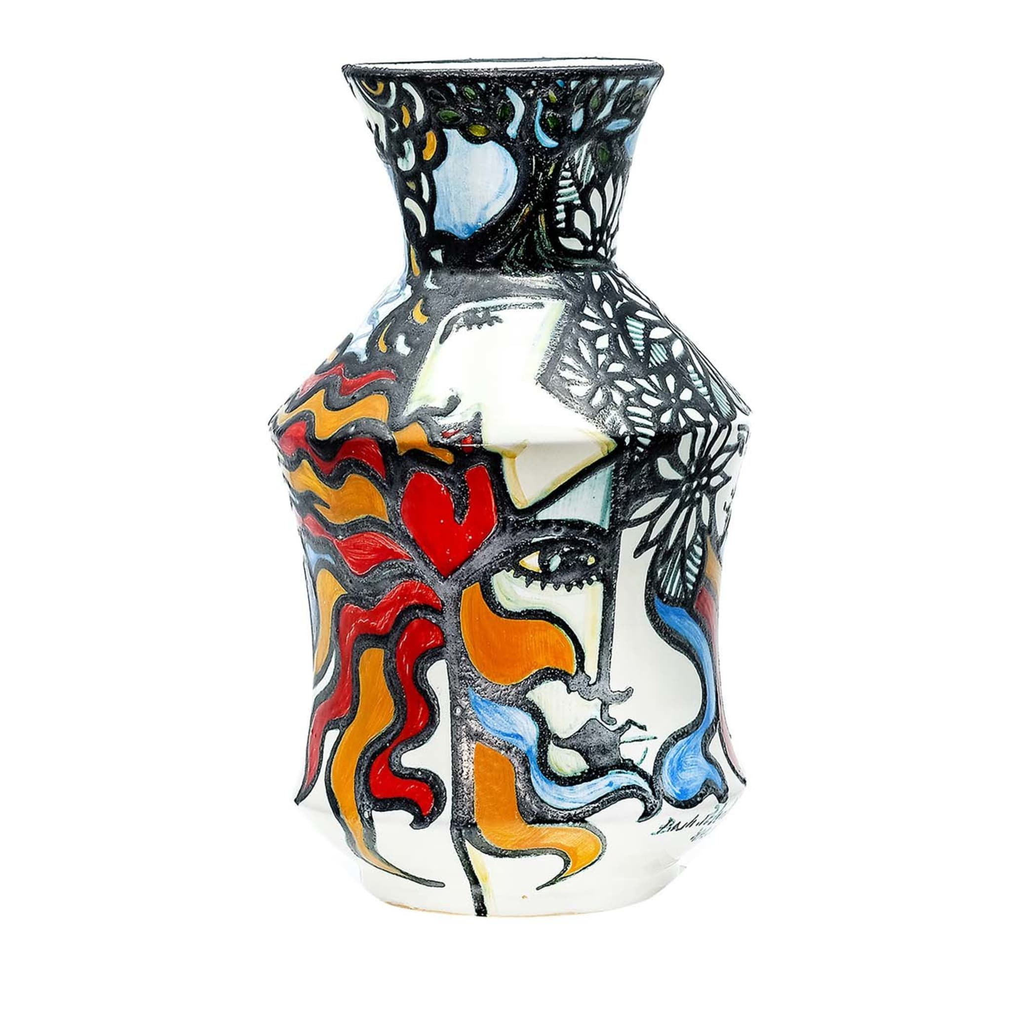 Vase à fleurs abstraites en céramique #1 - Vue principale