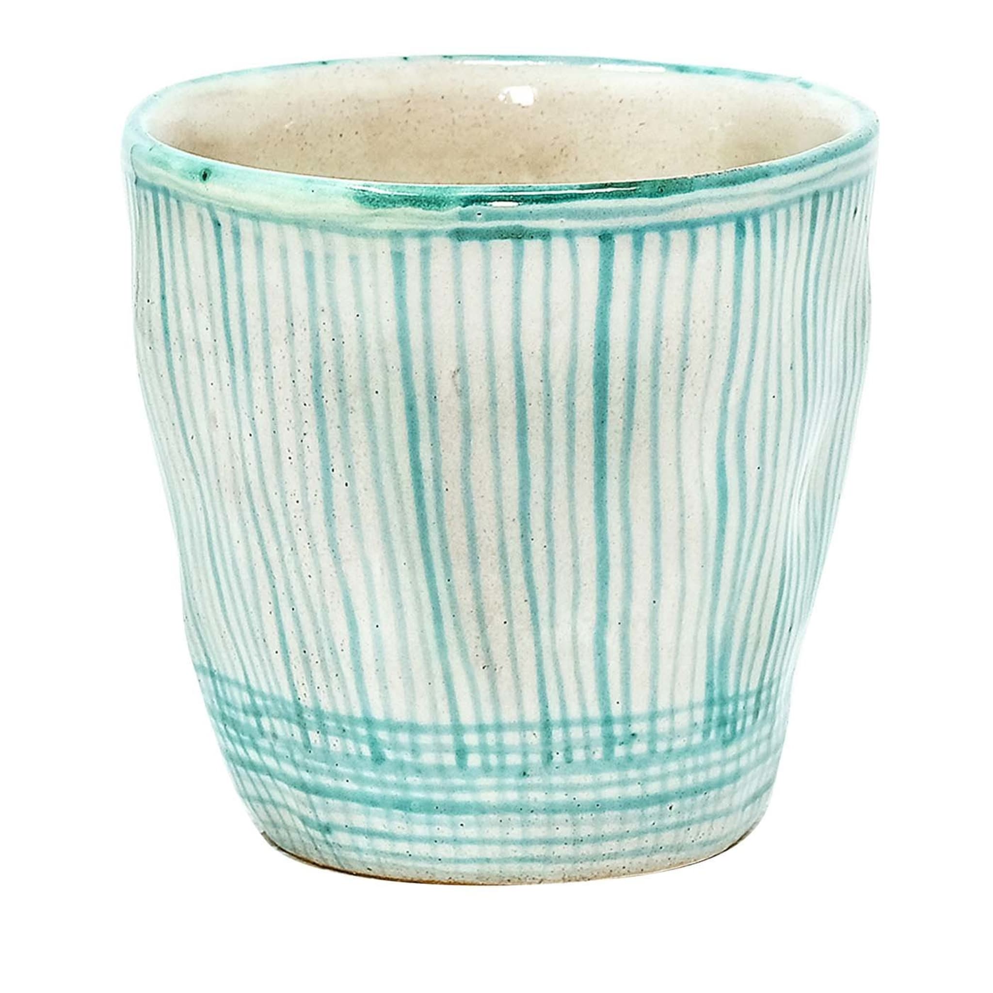 Green Striped Water Glass #1 - Main view