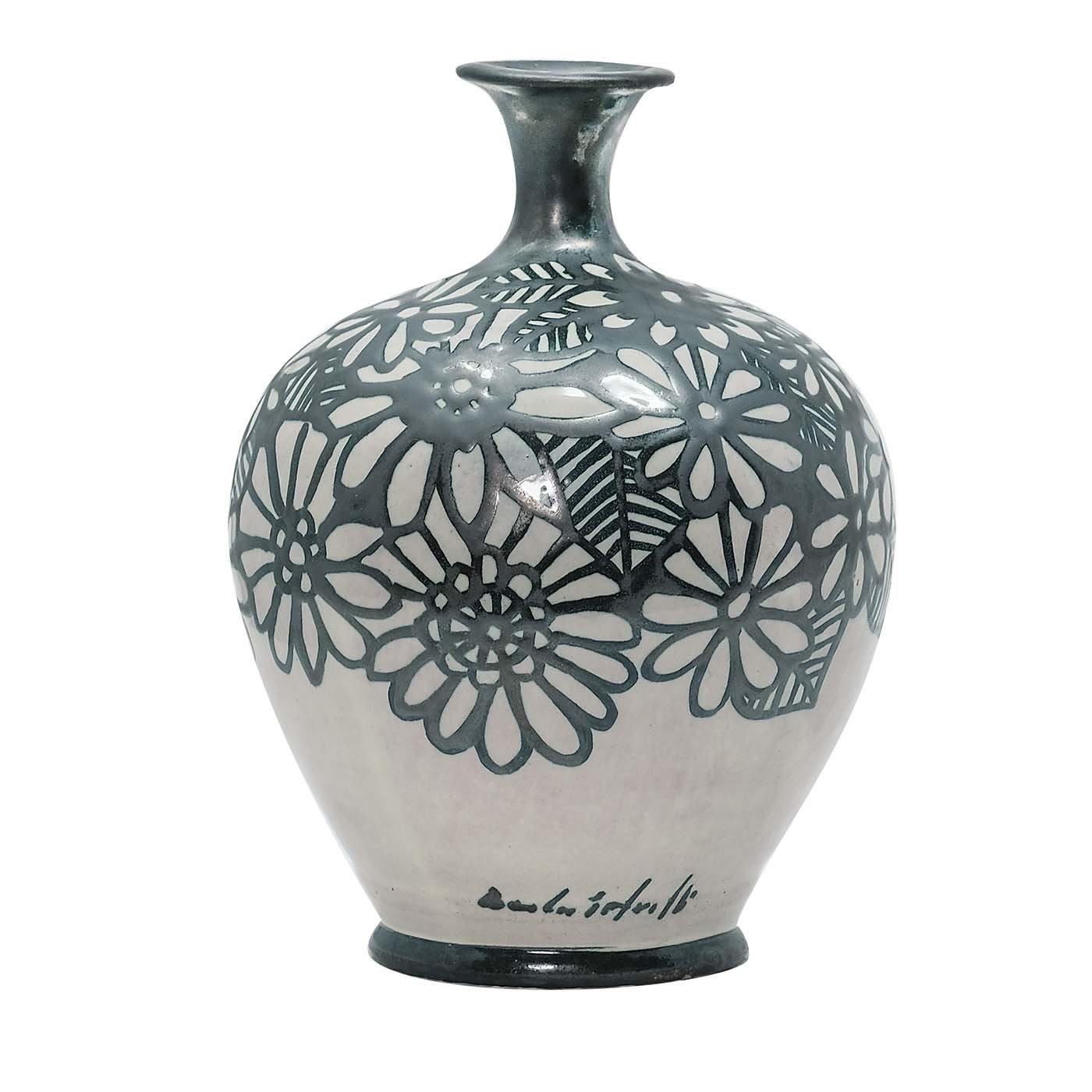 Floral Vase with a Slim Neck - La Bottega di Verde Ramina