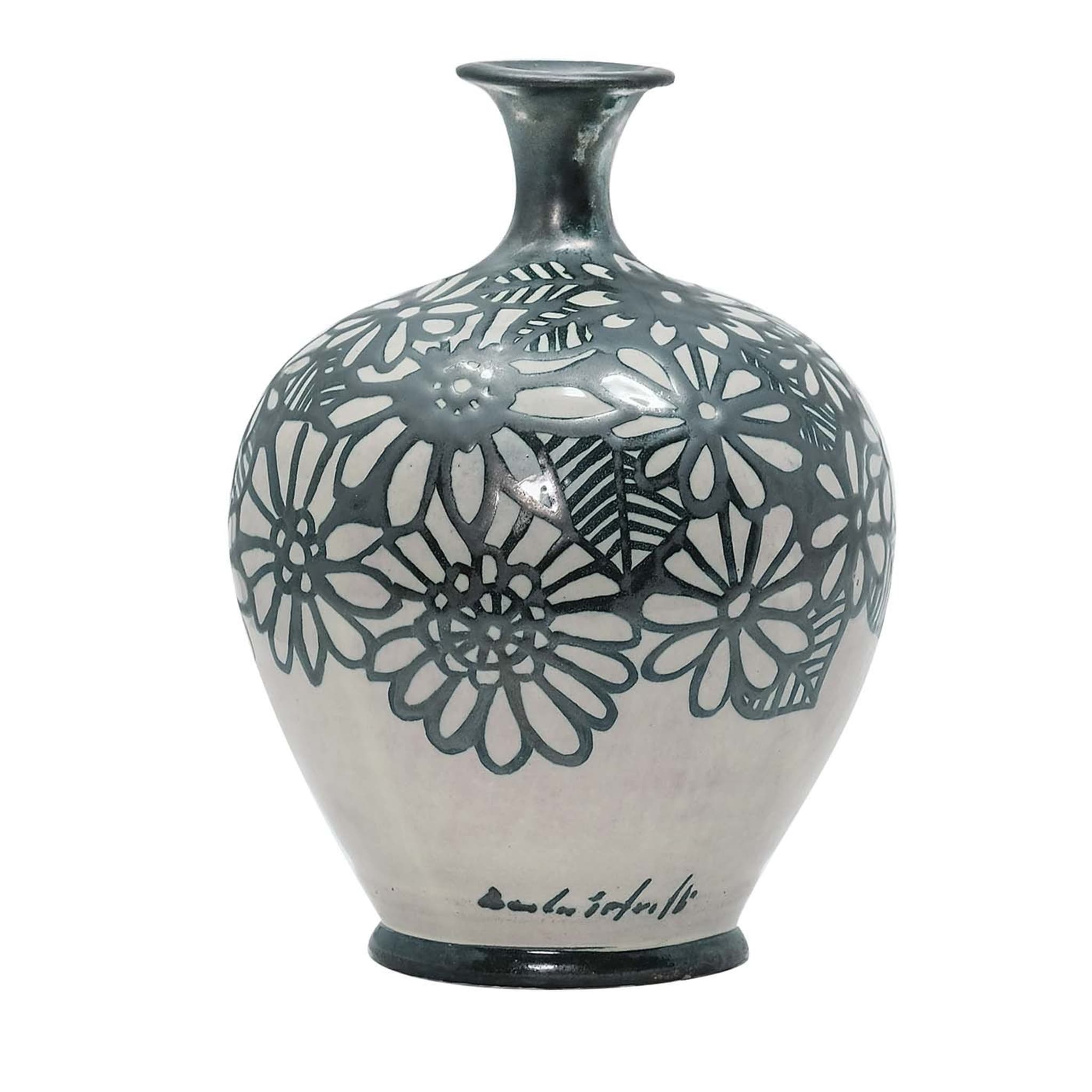 Florale Vase mit schlankem Hals - Hauptansicht