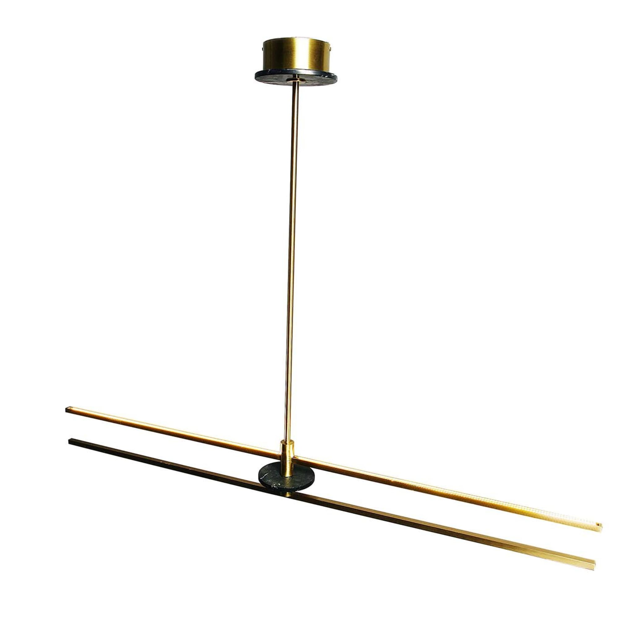 "Essential Stick" Suspension Lamp in Satin Brass - Main view