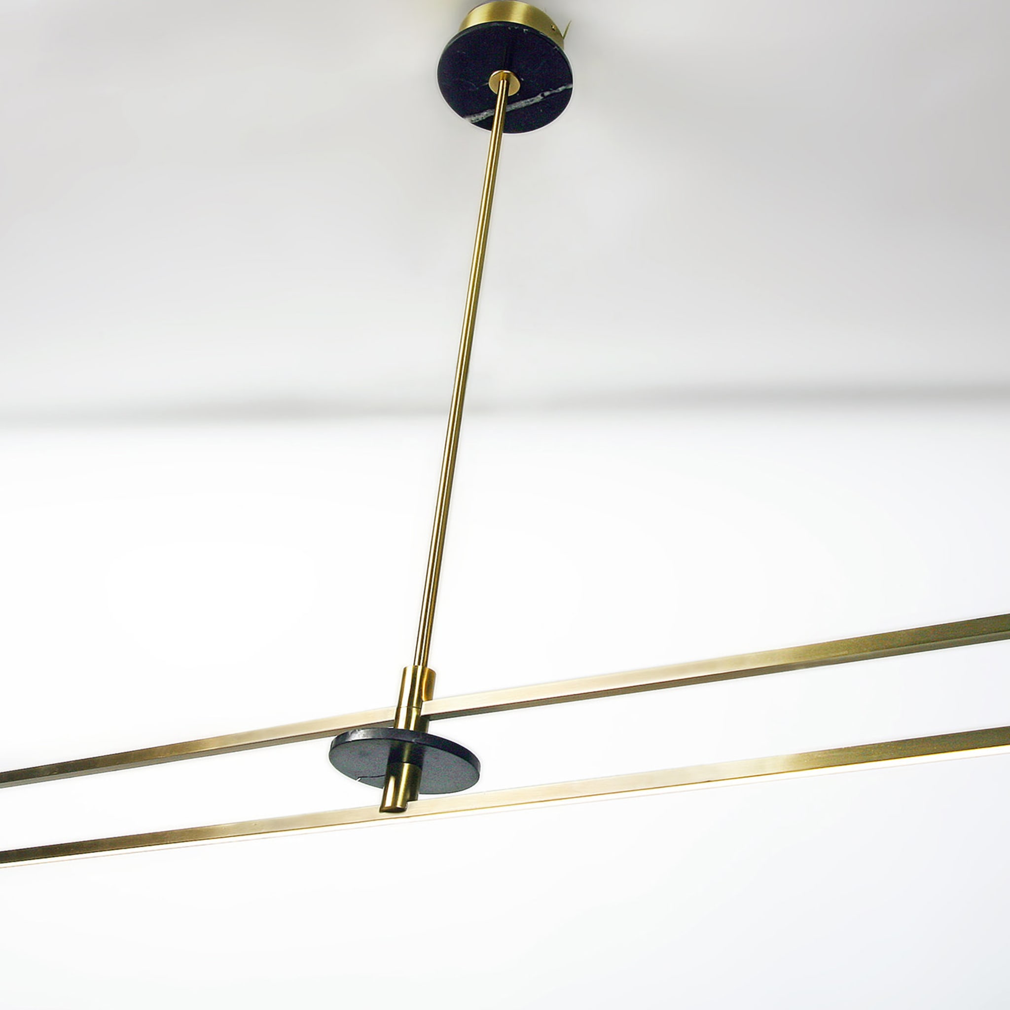 "Essential Stick" Suspension Lamp in Satin Brass - Alternative view 2