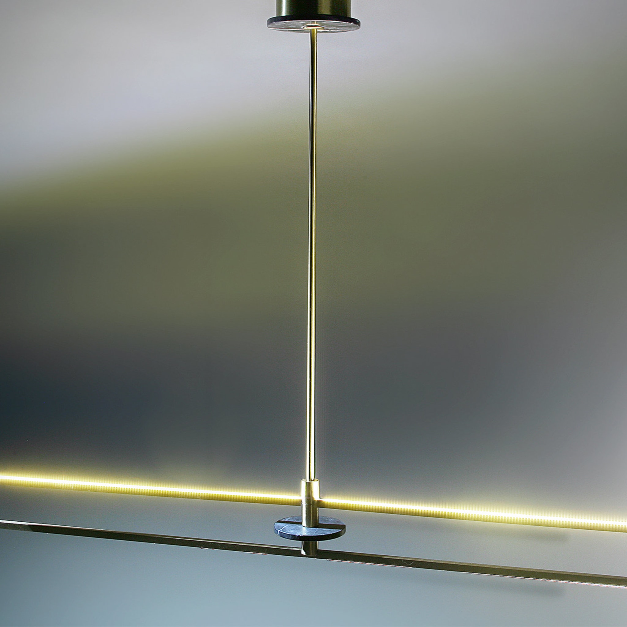 "Essential Stick" Suspension Lamp in Satin Brass - Alternative view 3