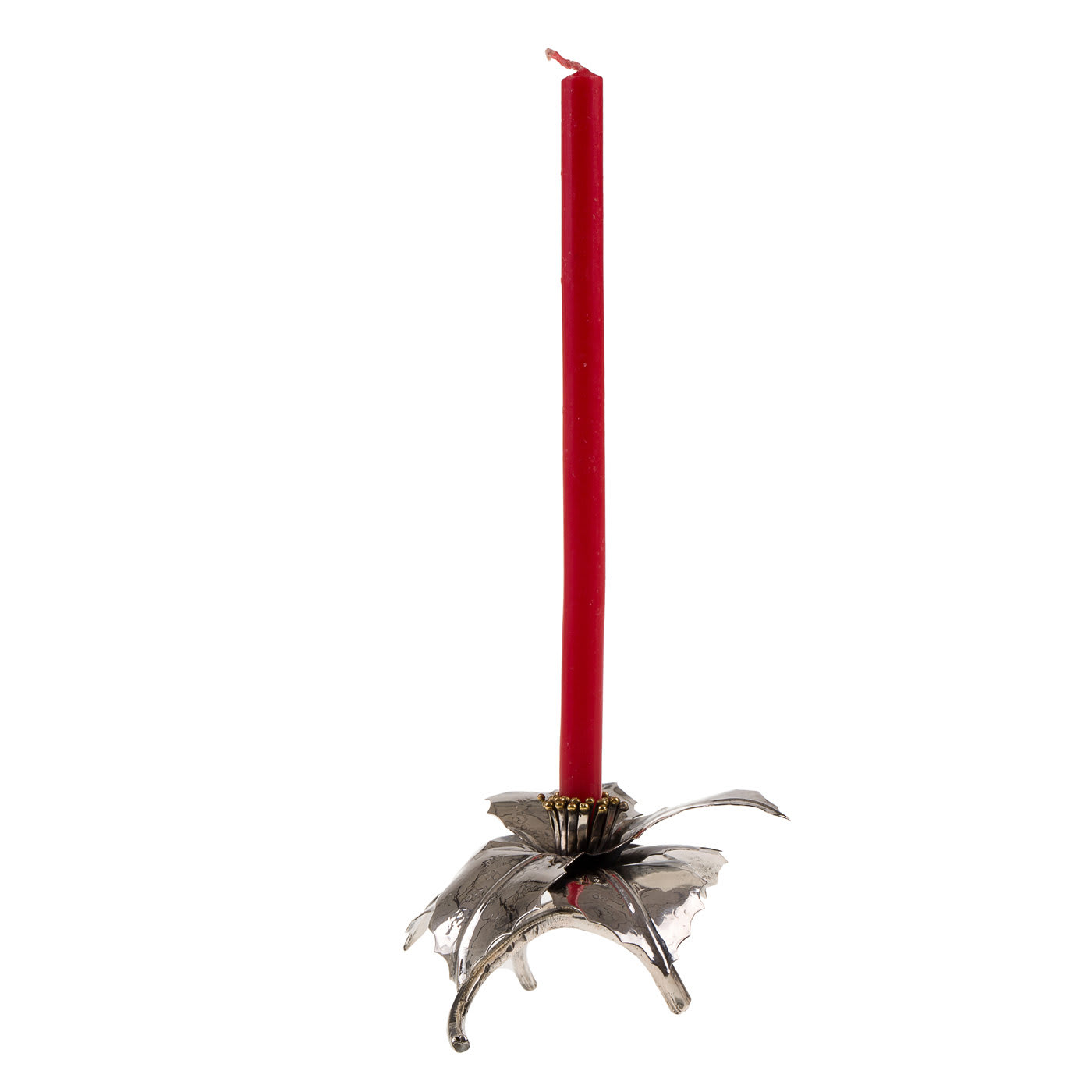 Holly Sterling Silver Candle Holder - Fratelli Lisi
