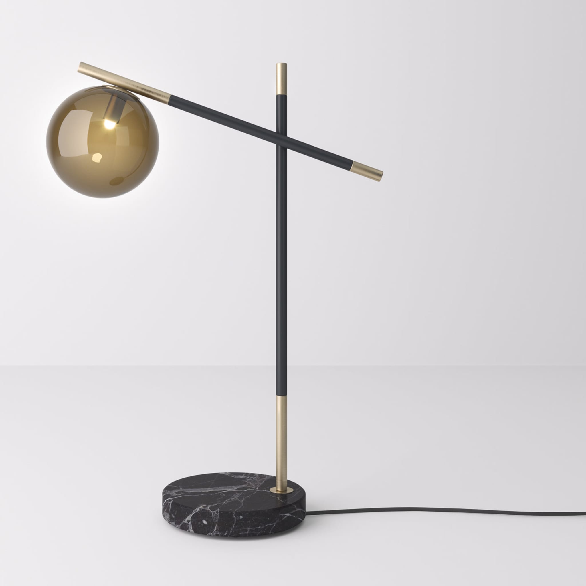 Grace 2-Arm Table Lamp with Marquina Marble Base - Alternative view 1