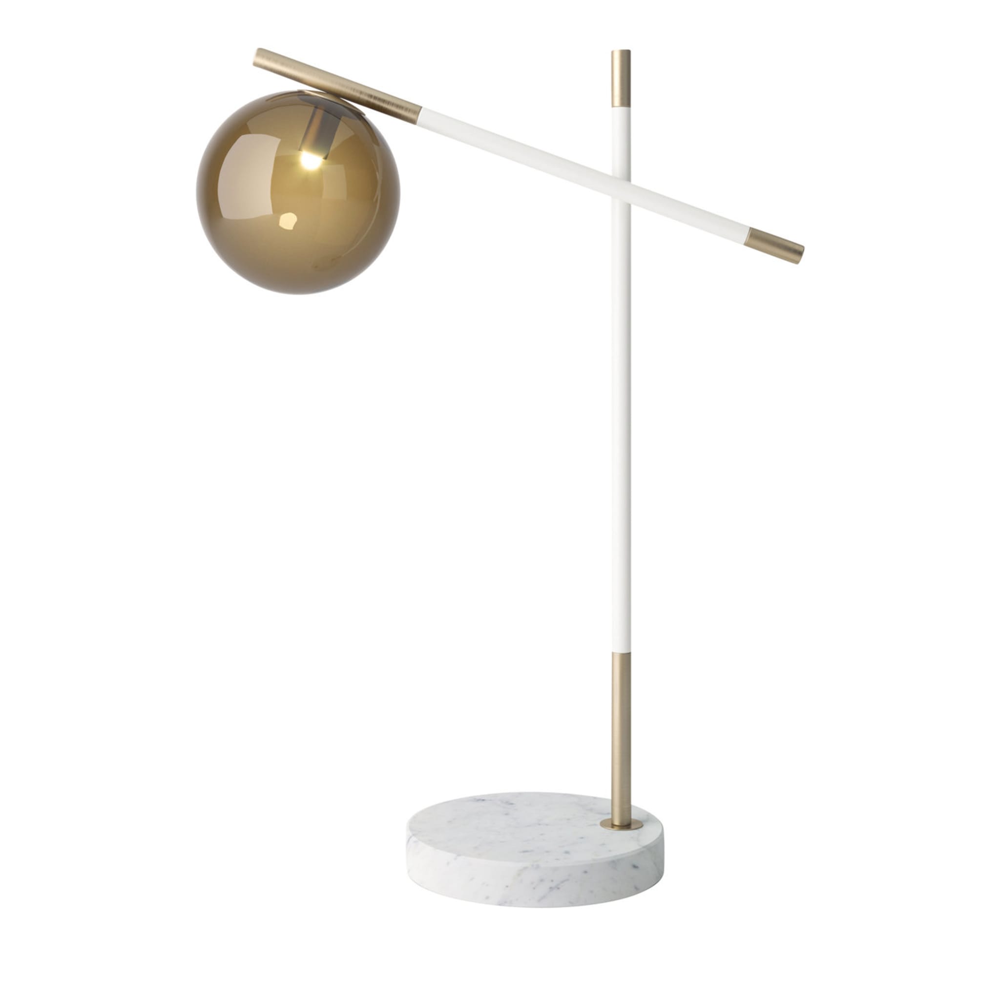 Grace 2-Arm Table Lamp with Carrara Marble Base - Main view