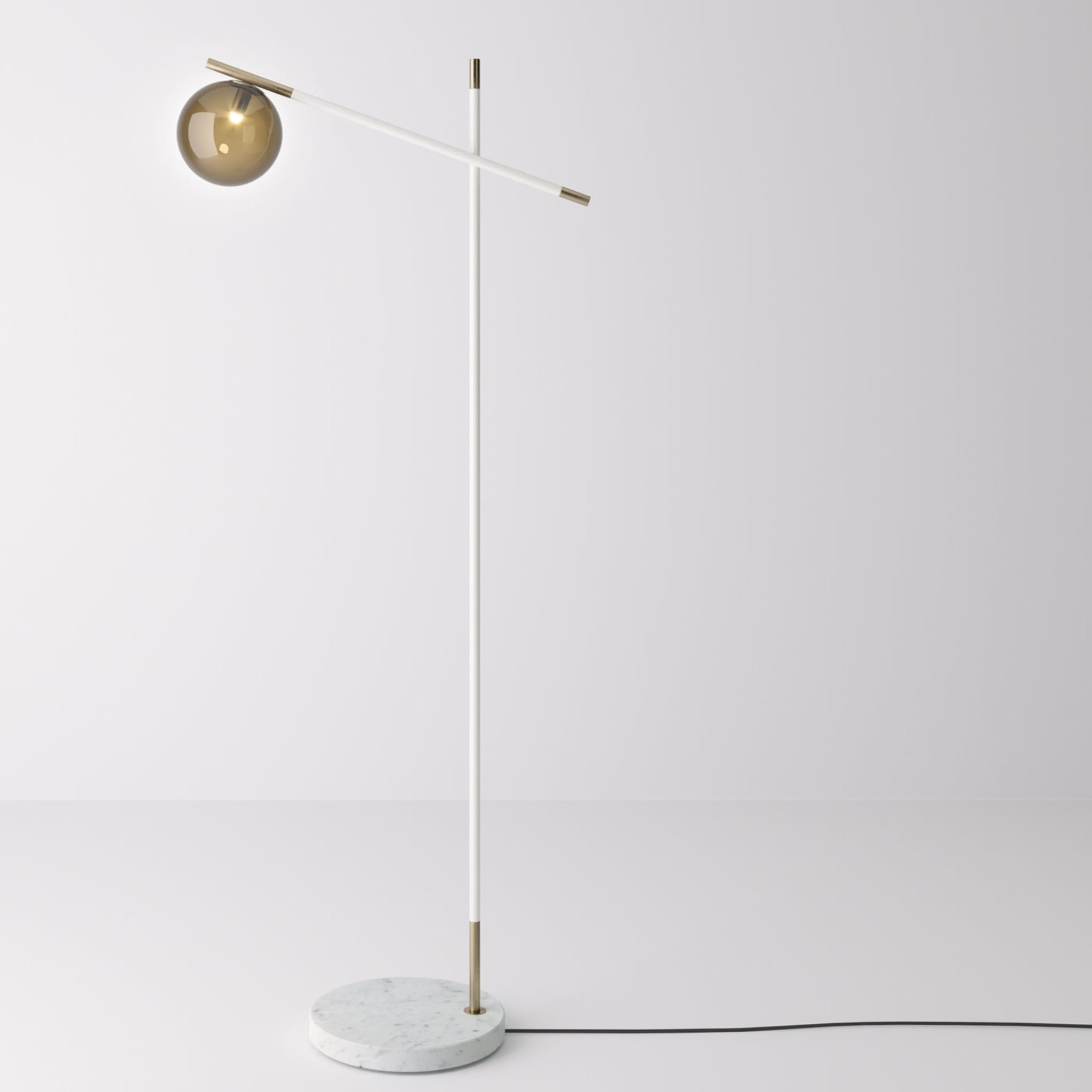 Grace 2-Arm Floor Lamp with Carrara Marble Base - Alternative view 1