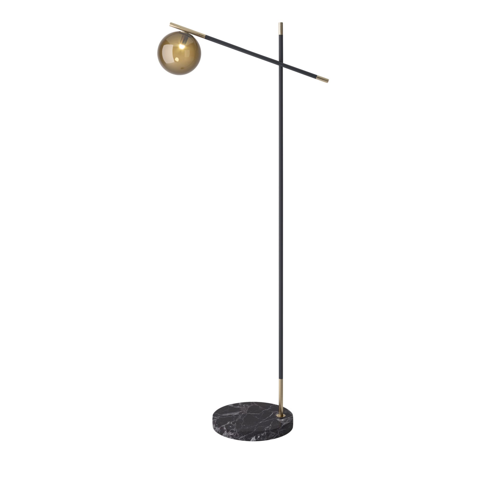 Grace 2-Arm Floor Lamp with Marquina Marble Base - Main view