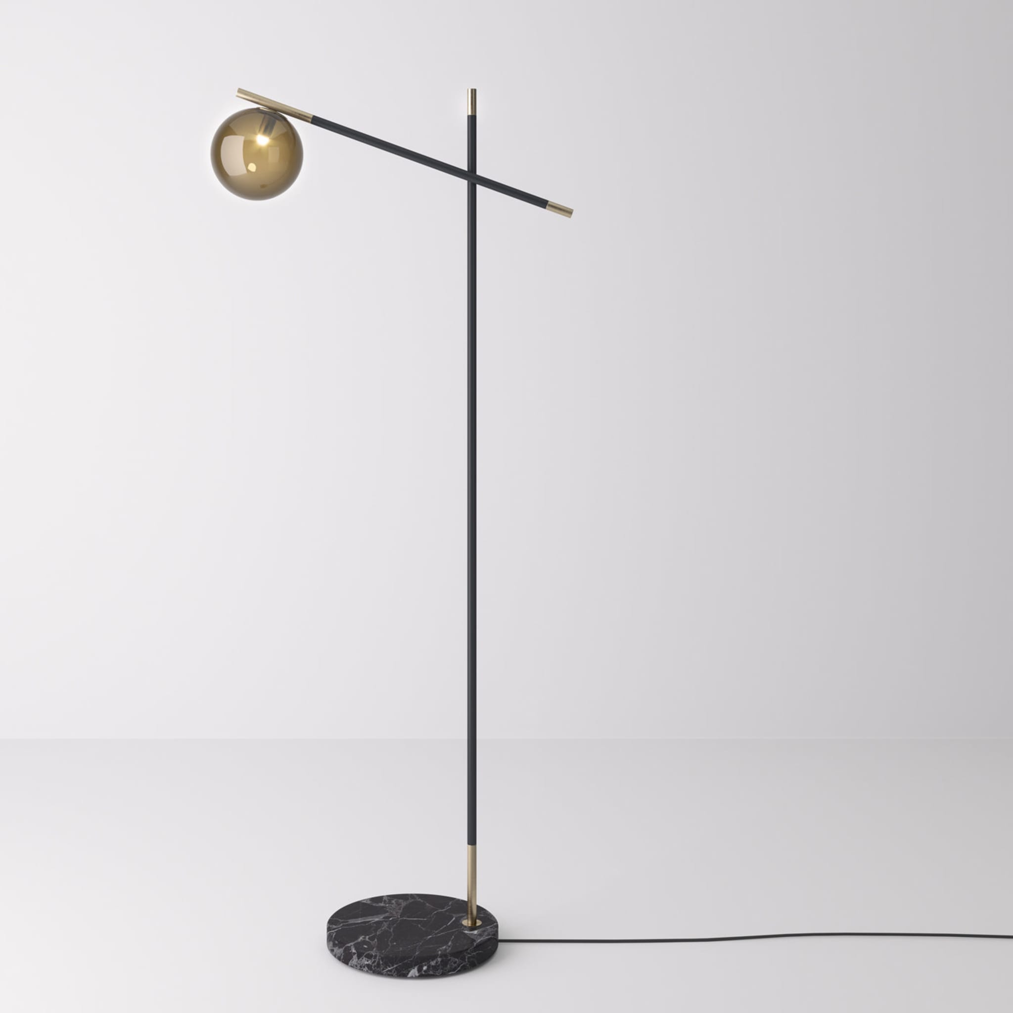 Grace 2-Arm Floor Lamp with Marquina Marble Base - Alternative view 1