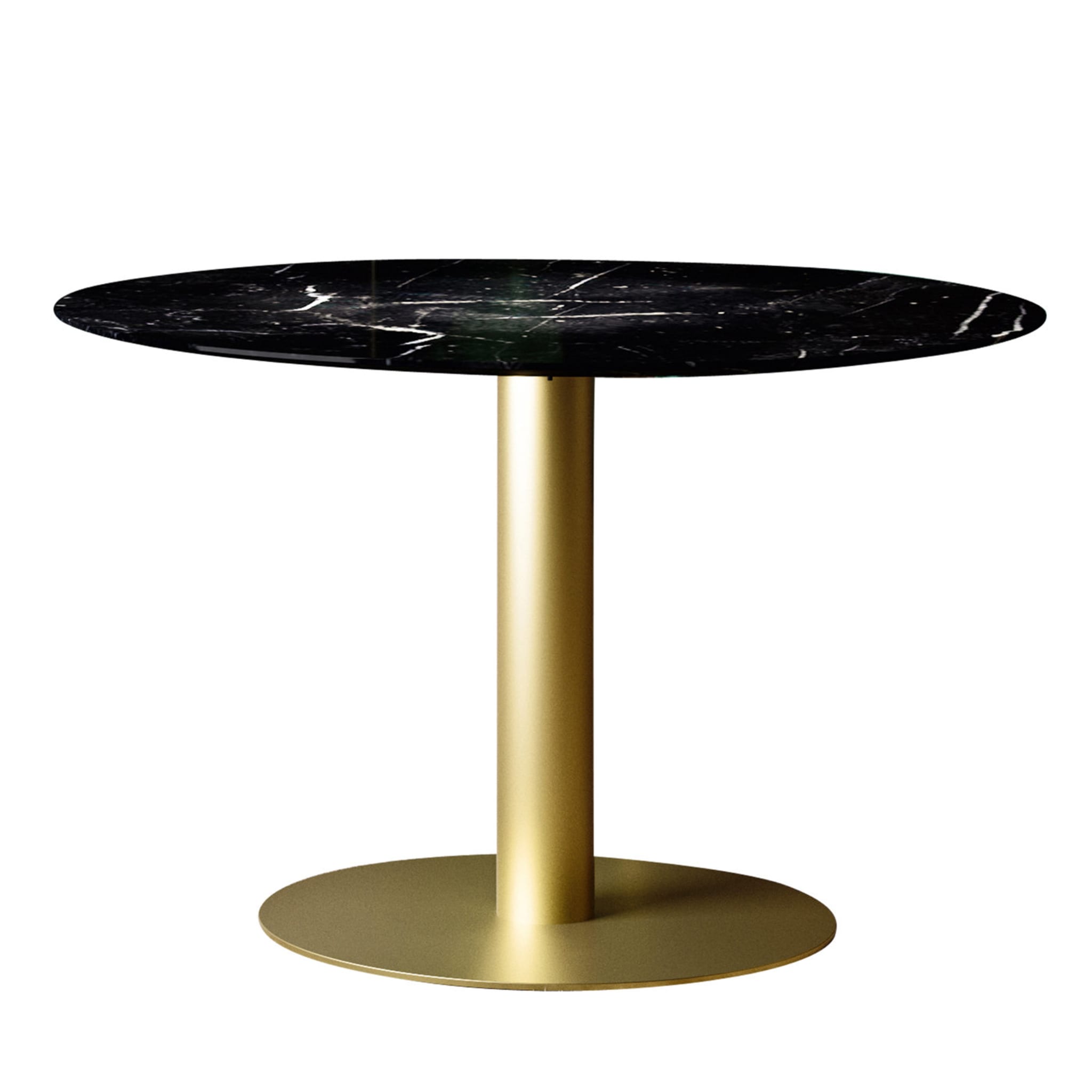 Runder Tisch mit Marquina-Marmorplatte - Hauptansicht