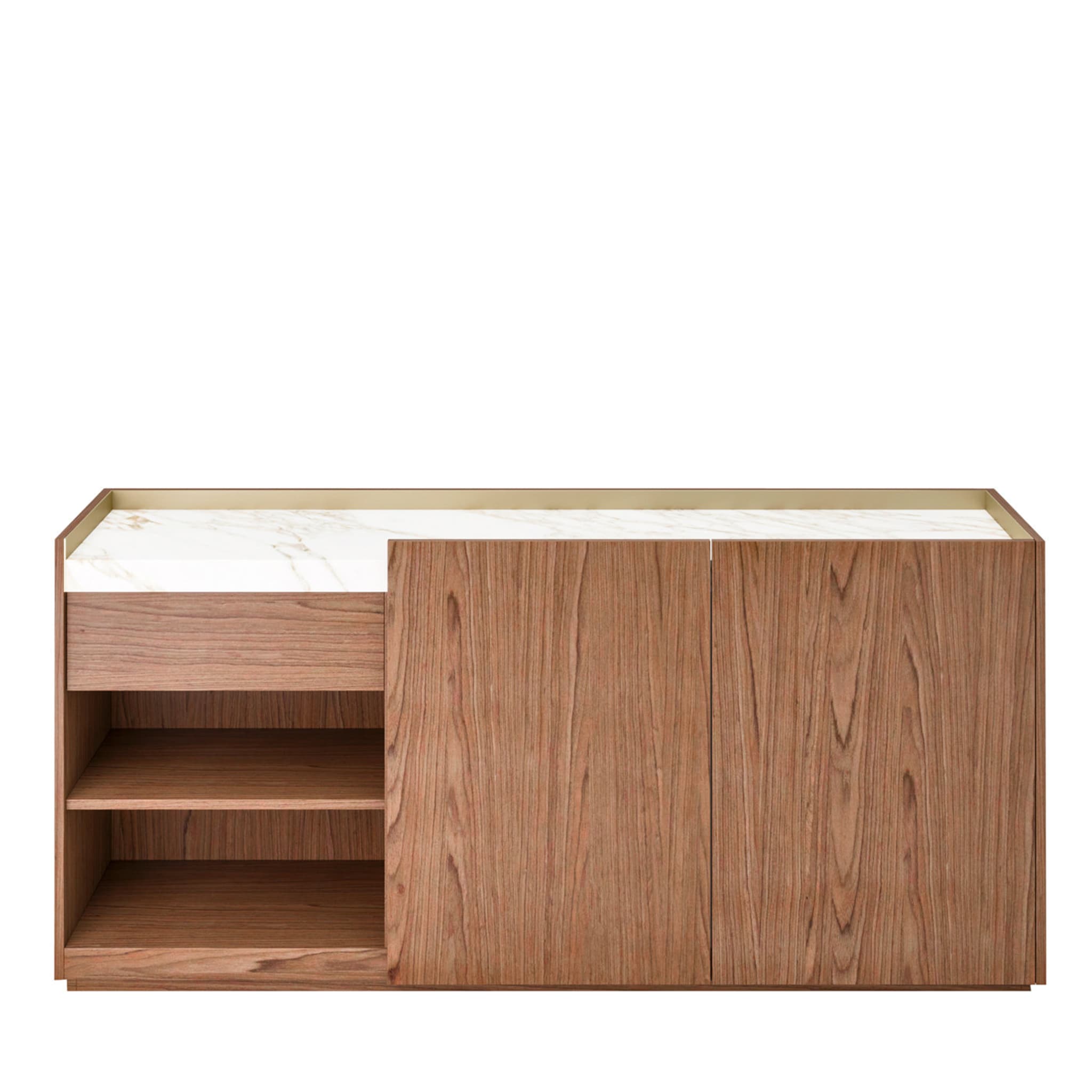 Block 2.0 Sideboard in Walnut with Carrara Marble Top - Main view