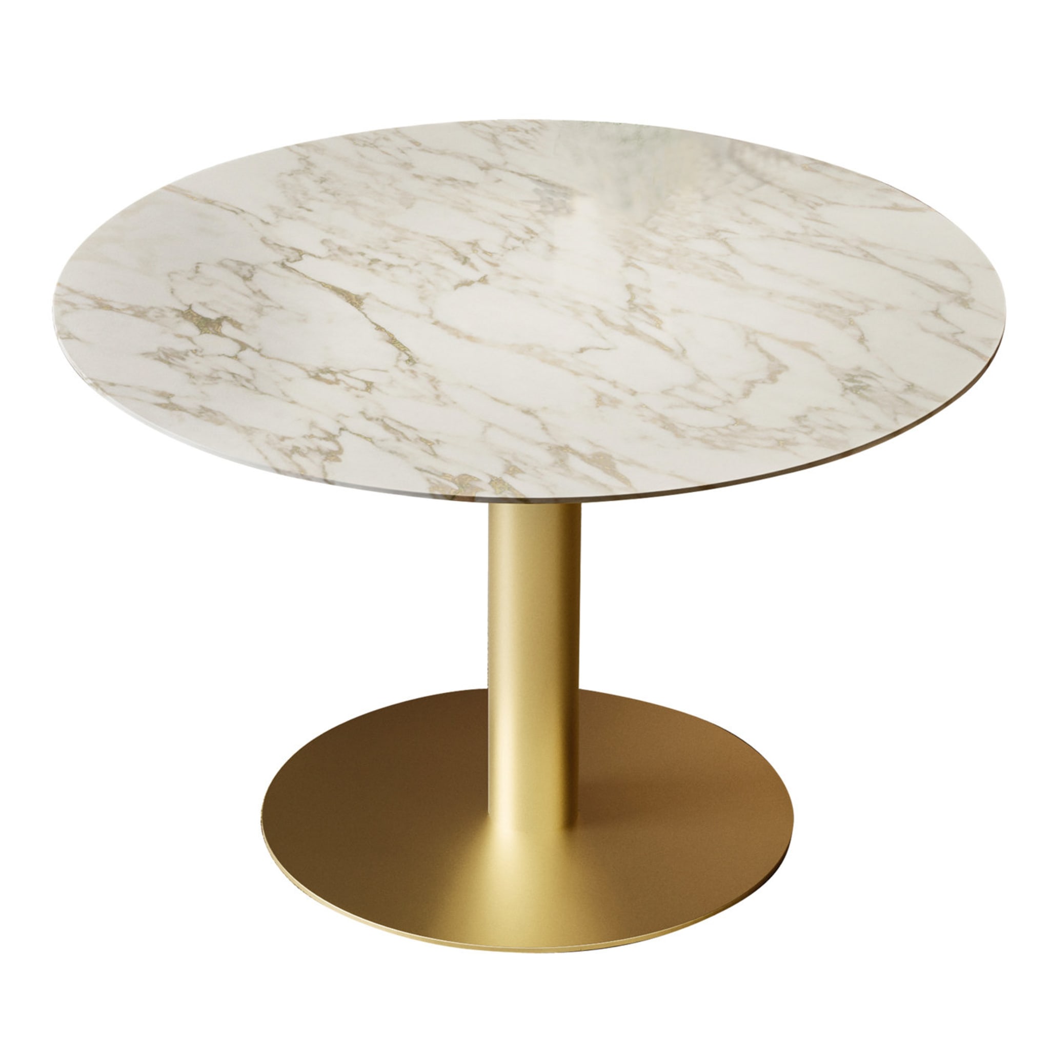Block 2.0 Runder Tisch mit Calacatta-Marmorplatte - Hauptansicht