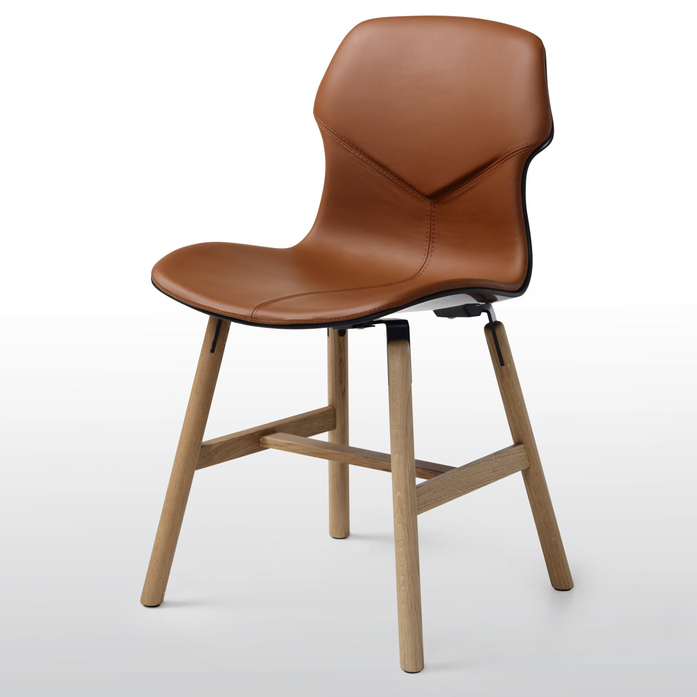 Stereo Set of 2 Brown Leather Chairs by Luca Nichetto - Casamania