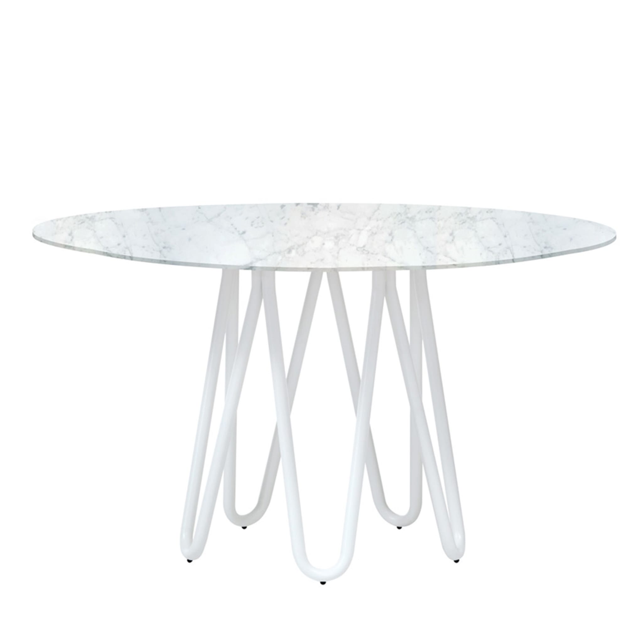 Meduse Dining Table with Carrara Marble Top by GamFratesi - Main view