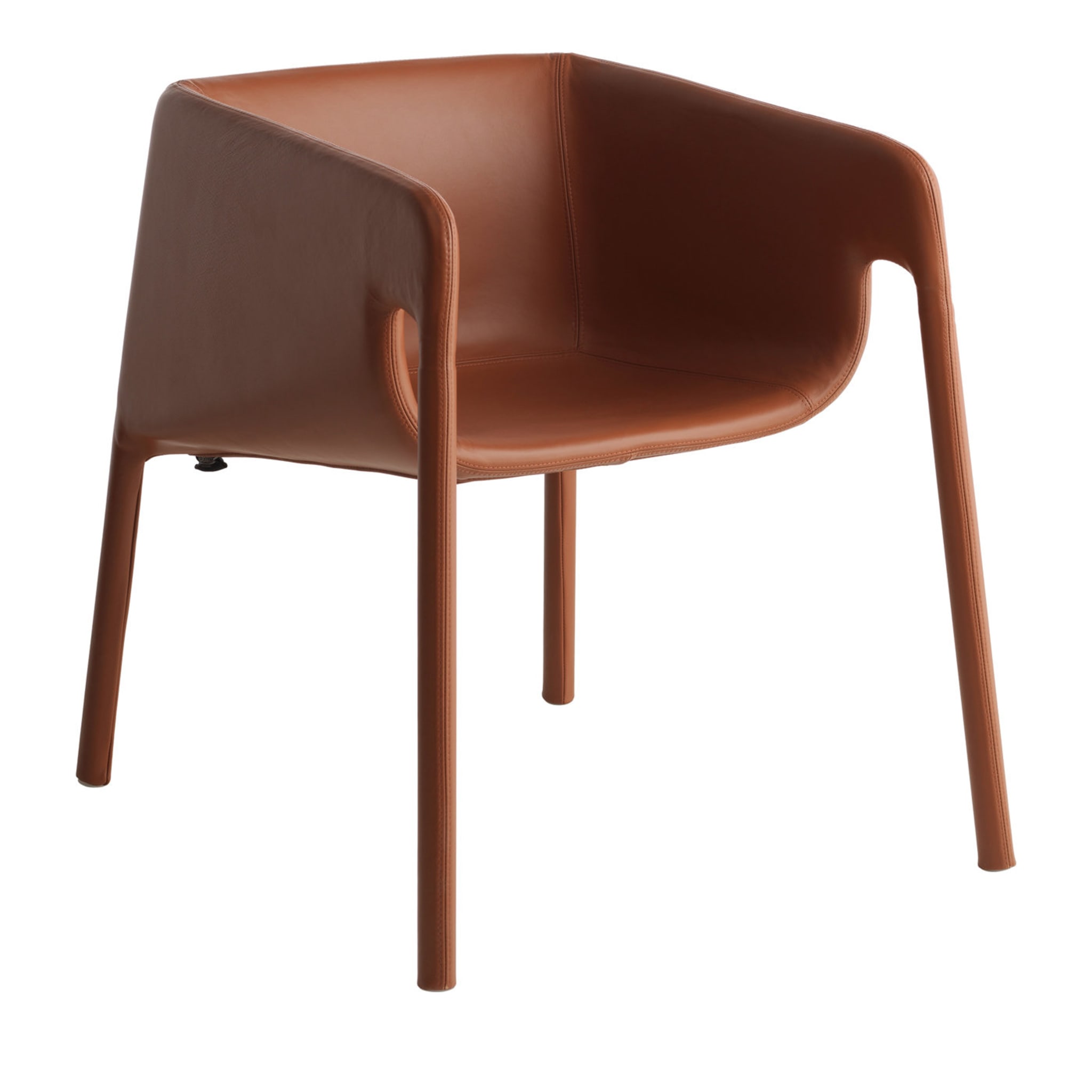 Lobby Brown Leather Chair by StokkeAustad - Main view