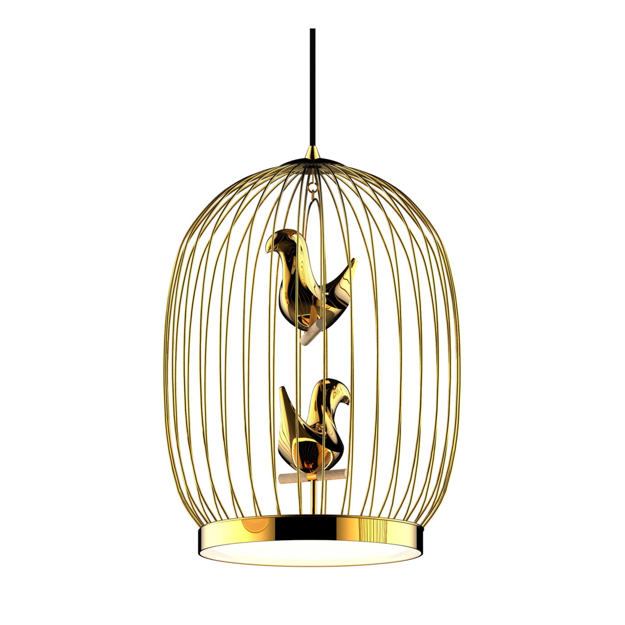 Twee T. Gold Large Suspension Lamp by Jake Phipps  - Main view