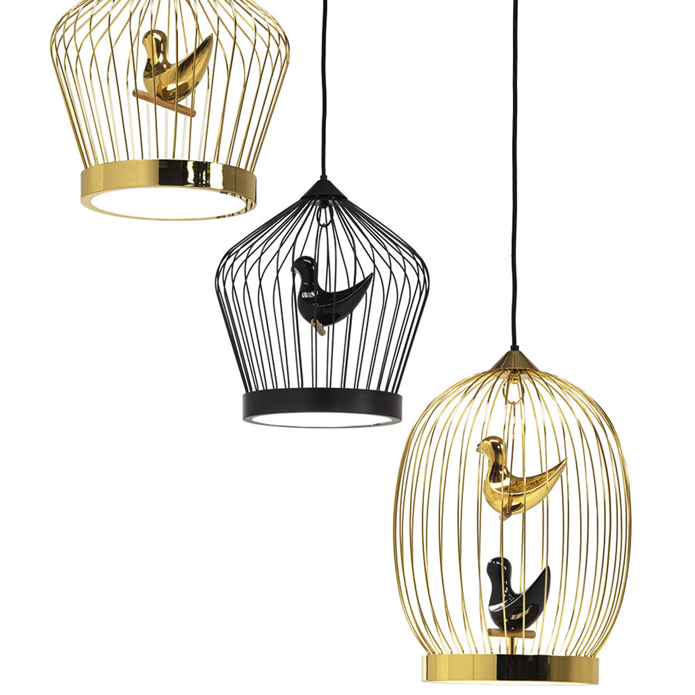 Twee T. Gold Large Suspension Lamp by Jake Phipps  - Casamania