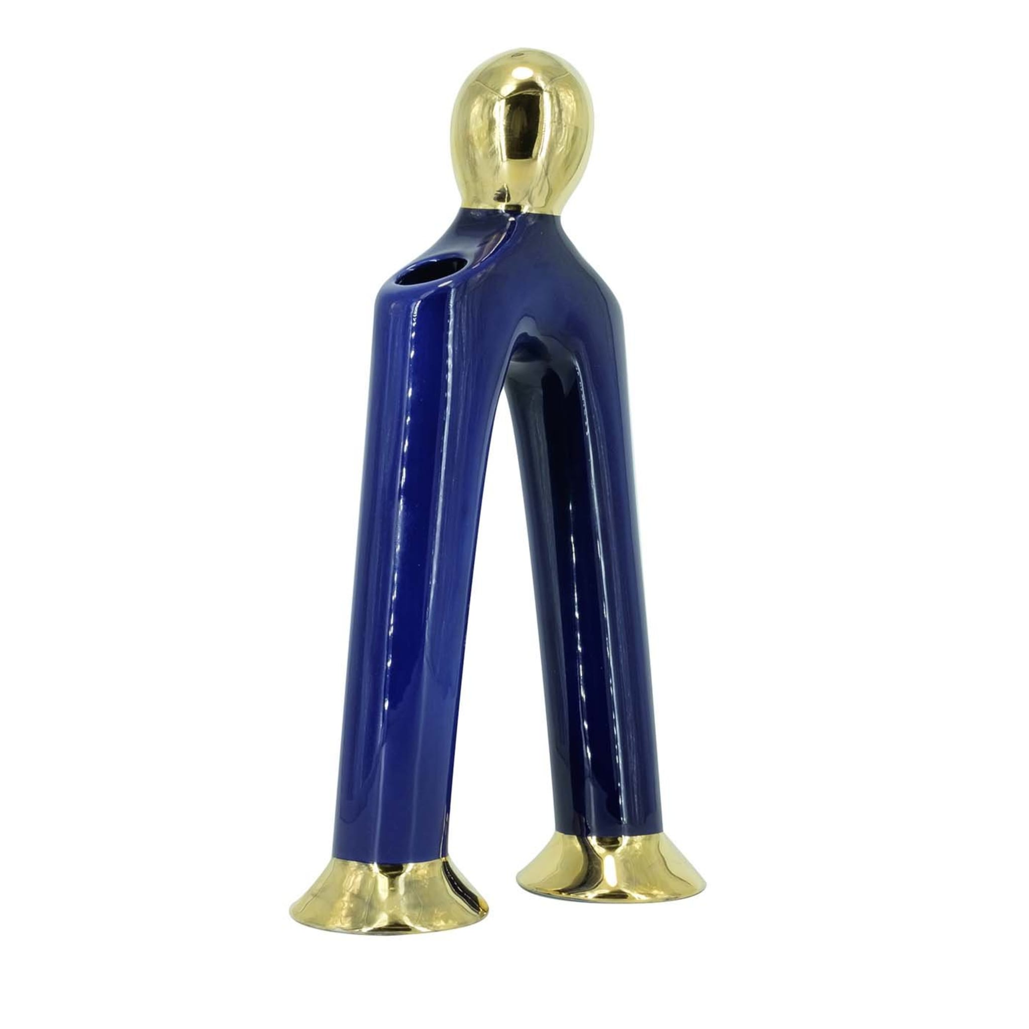 Mino Blue and Gold Vase - Main view
