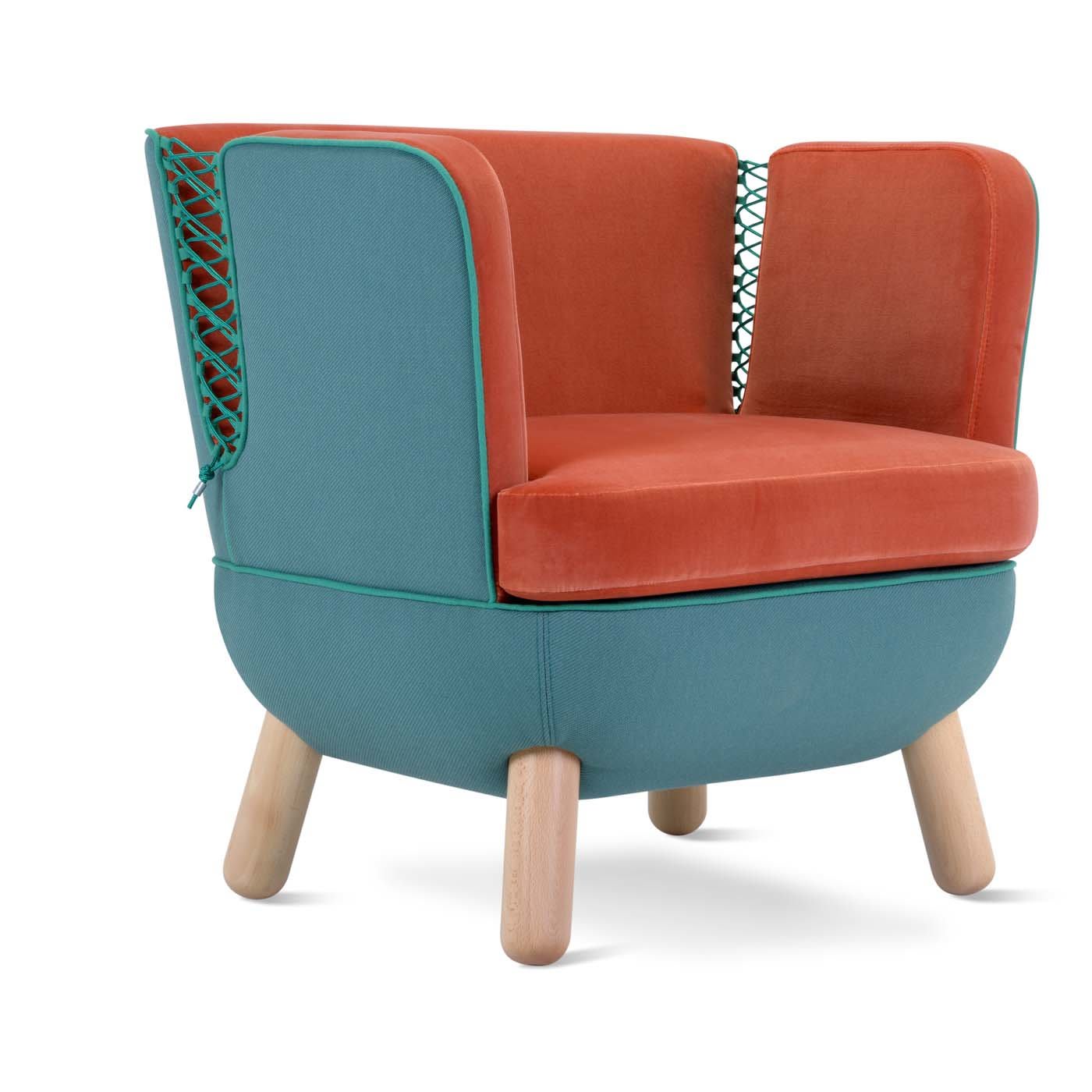 Sly Low Armchair with Ropes By Italo Pertichini - Adrenalina
