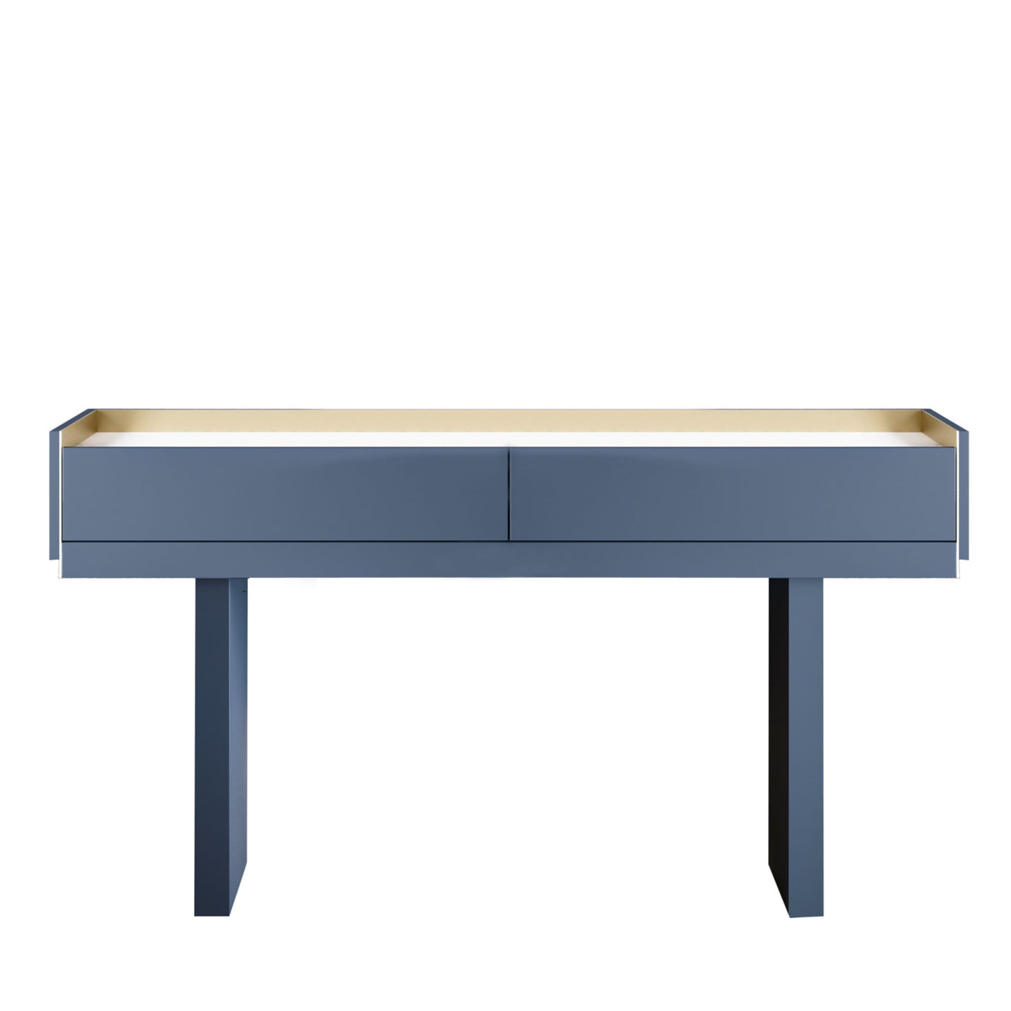 Block 2.0 Blue Console with Carrara Marble Top - Main view