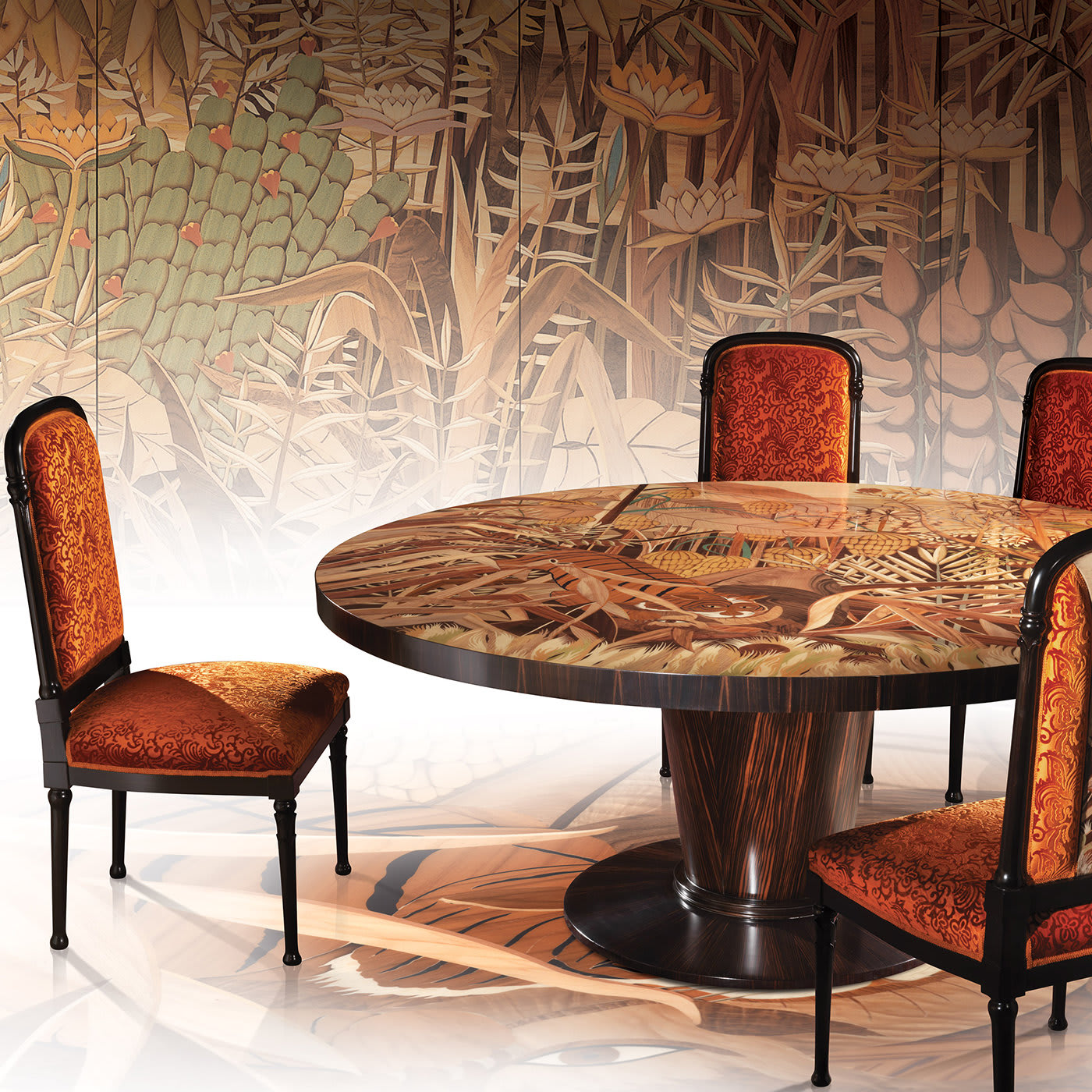 Round Table in Ebony Wood - Fratelli Bazzi