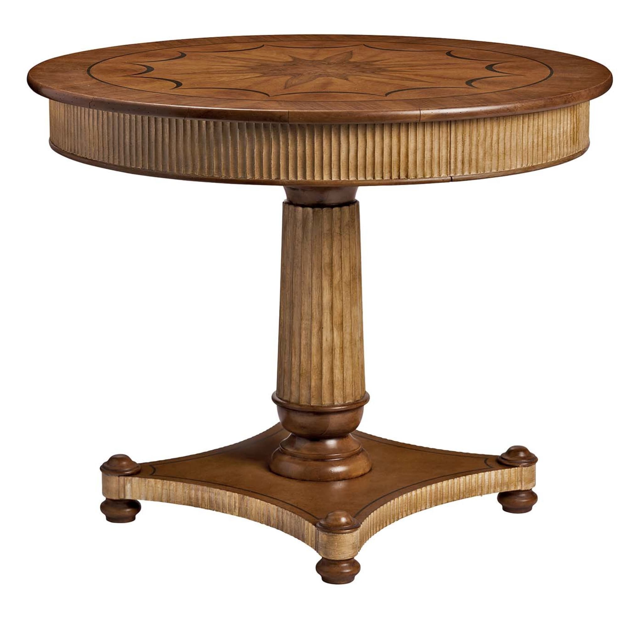 Tavolo rotondo in legno di noce e tiglio - Vista principale