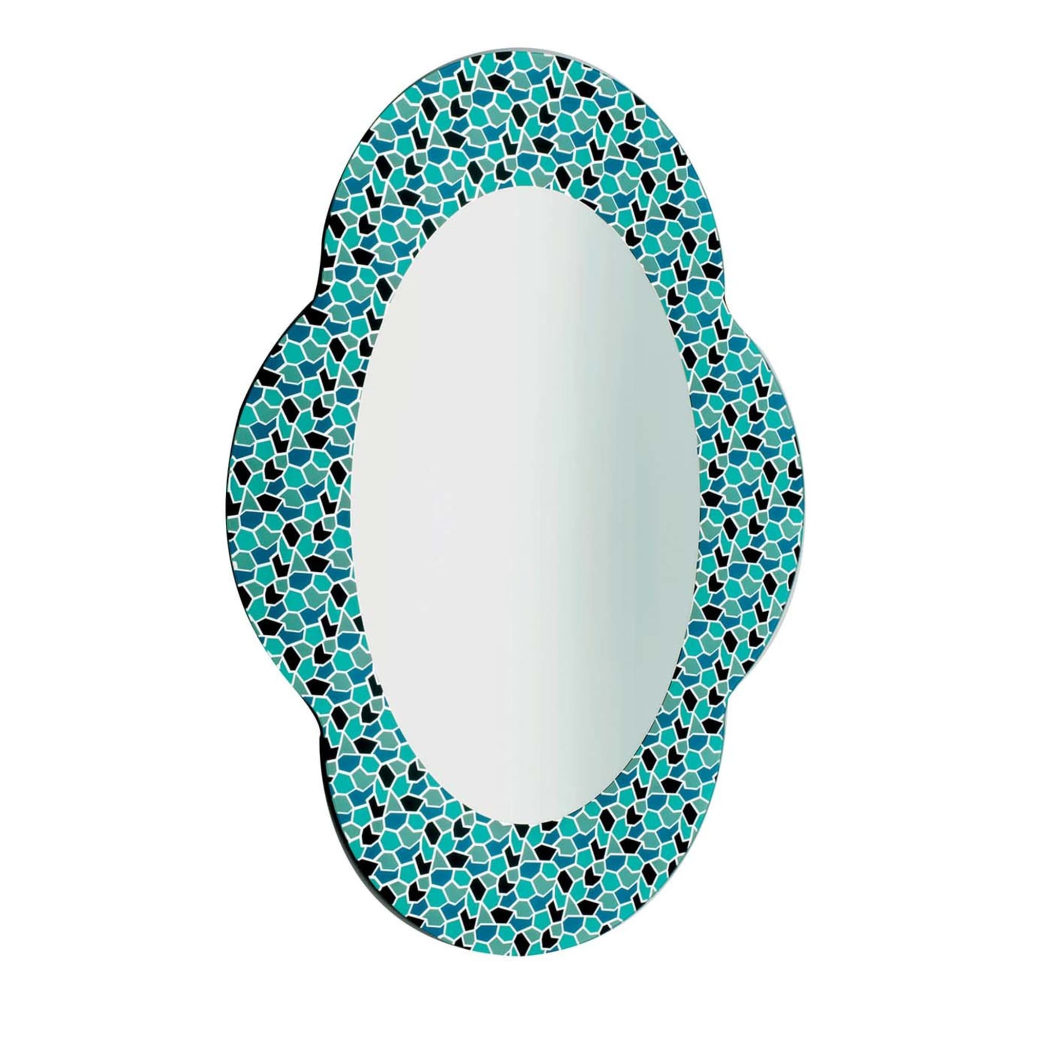 Settecento Green and Light Blue Mirror by Alessandro Mendini - Main view