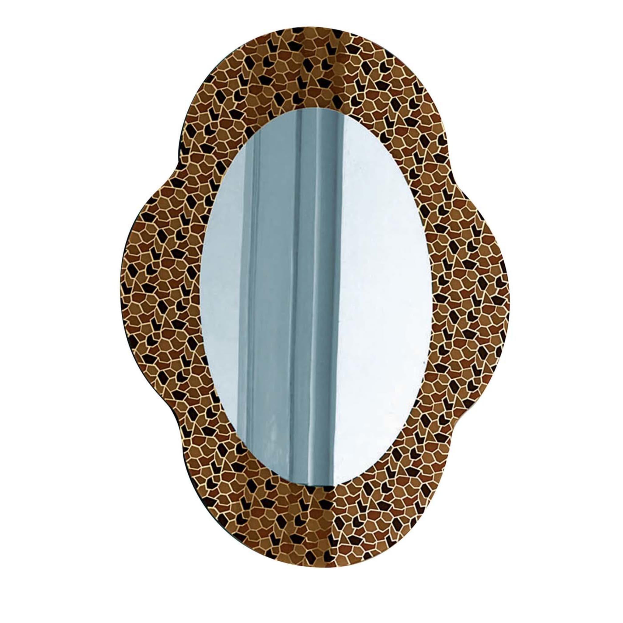 Settecento Ochre and Brown Mirror by Alessandro Mendini - Main view