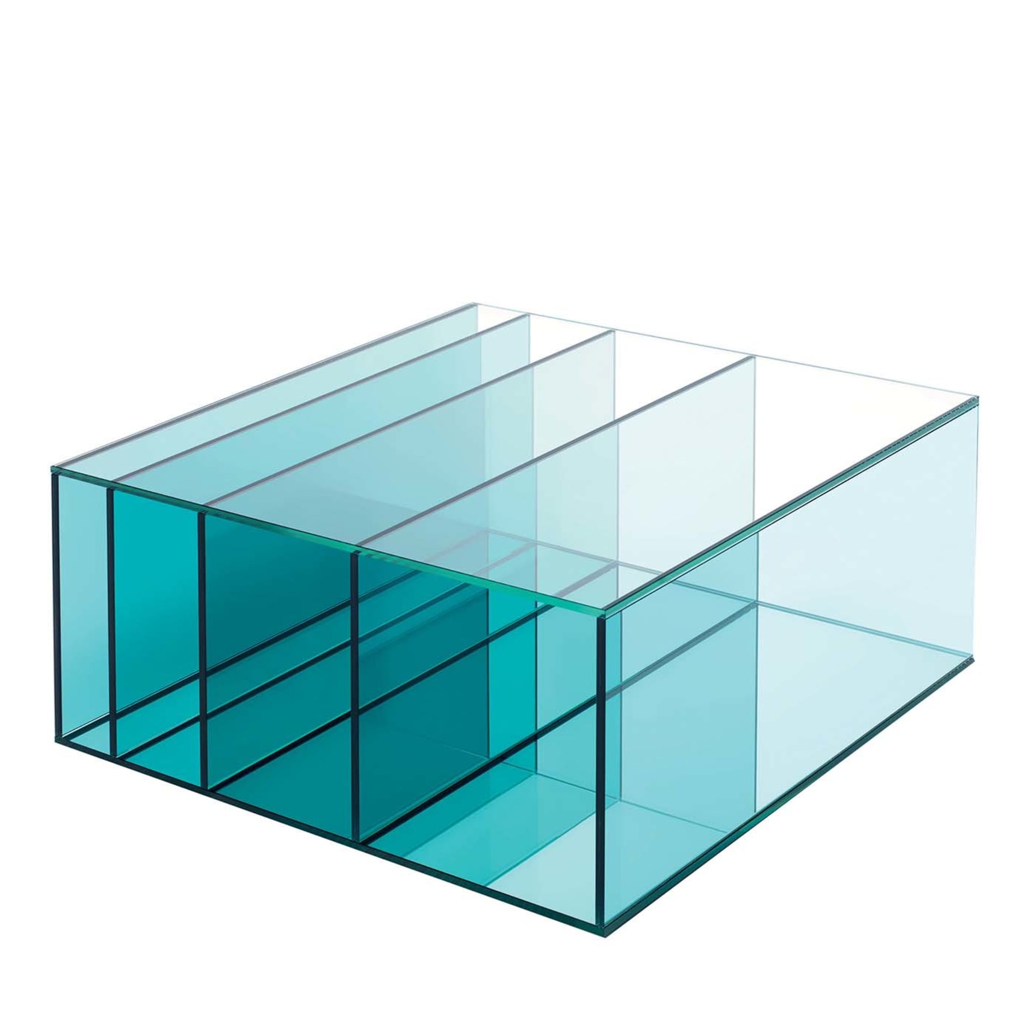 Deep Sea Blue Square Low Table By Nendo - Main view